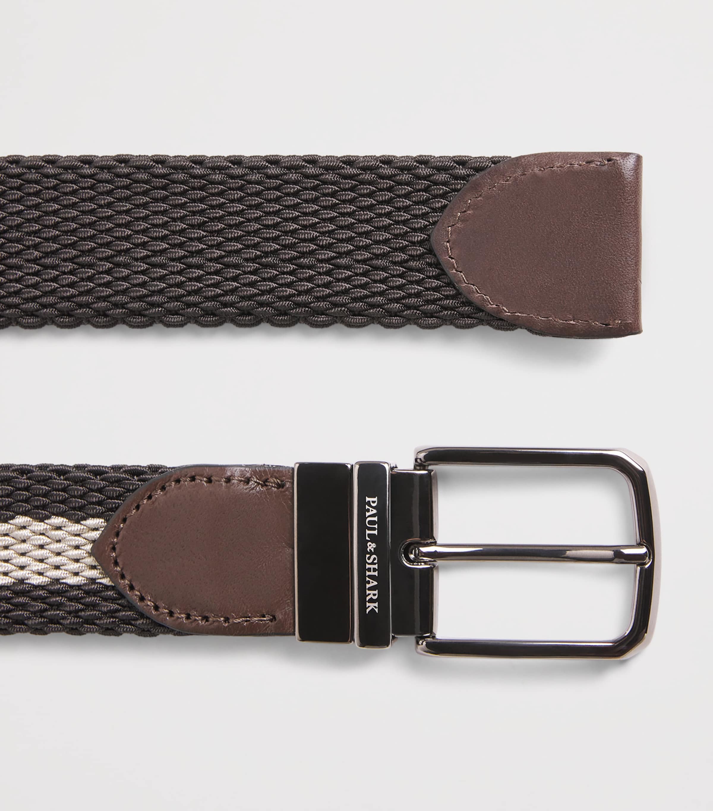 Paul & Shark Cotton Woven Reversible Belt Marrone Beige Image 3