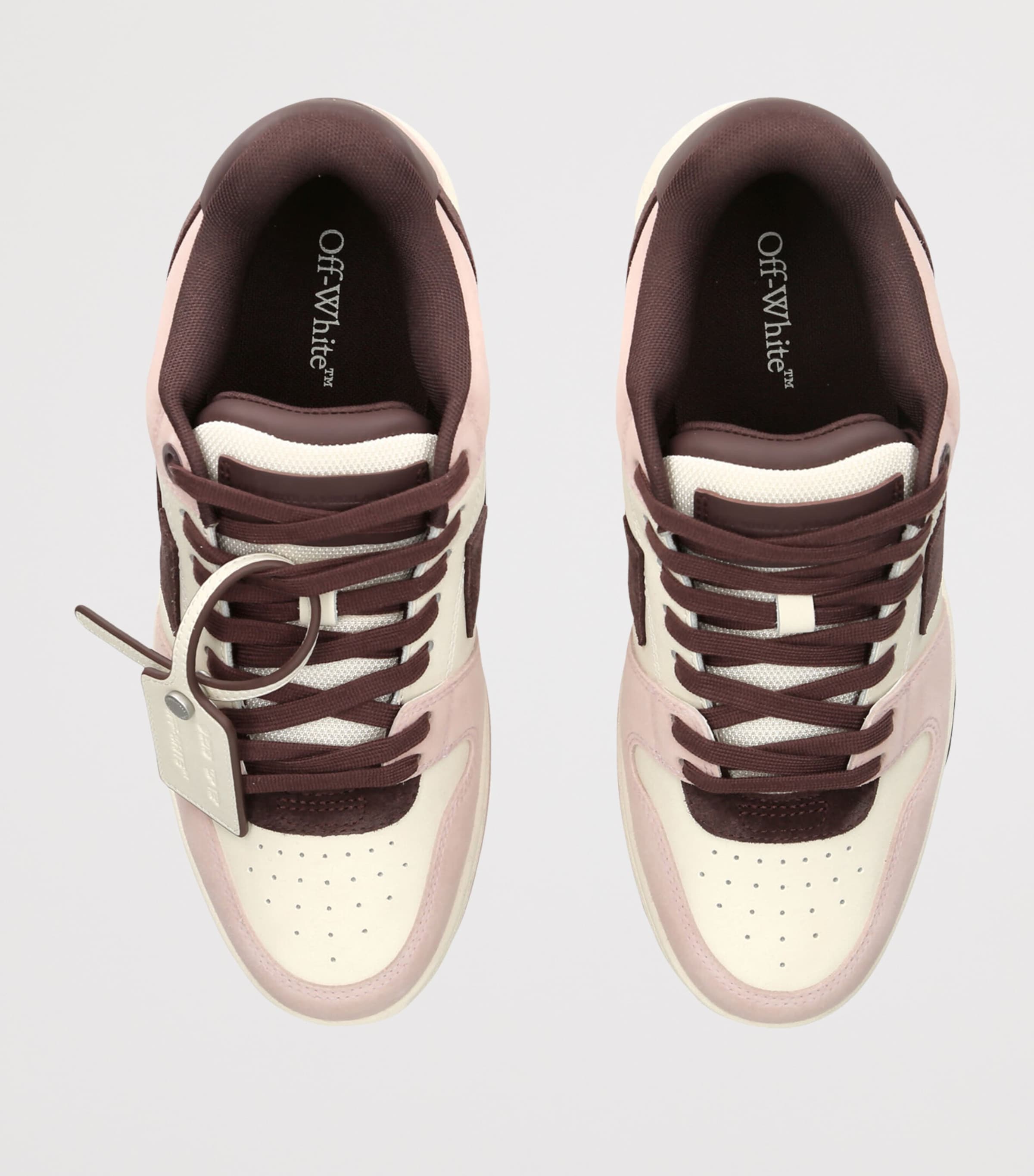 Off-White Leather Out of Office Sneakers Pink Comb Image 3