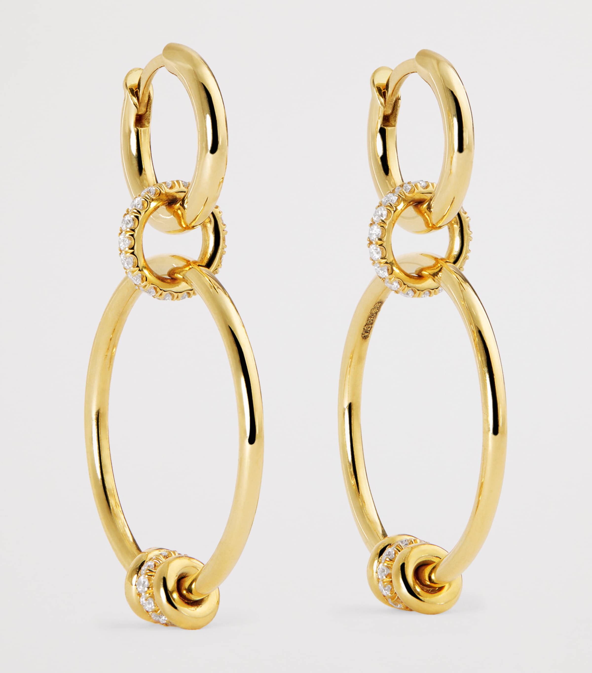 Spinelli Kilcollin Yellow Gold and Diamond Asha Hoop Earrings Yellow Gold Image 3