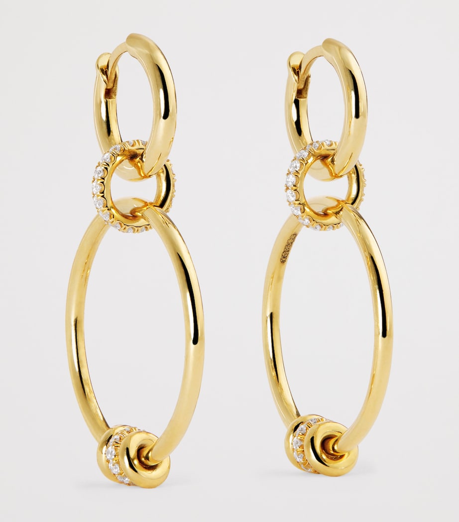 Spinelli Kilcollin Yellow Gold and Diamond Asha Hoop Earrings Yellow Gold Image 3