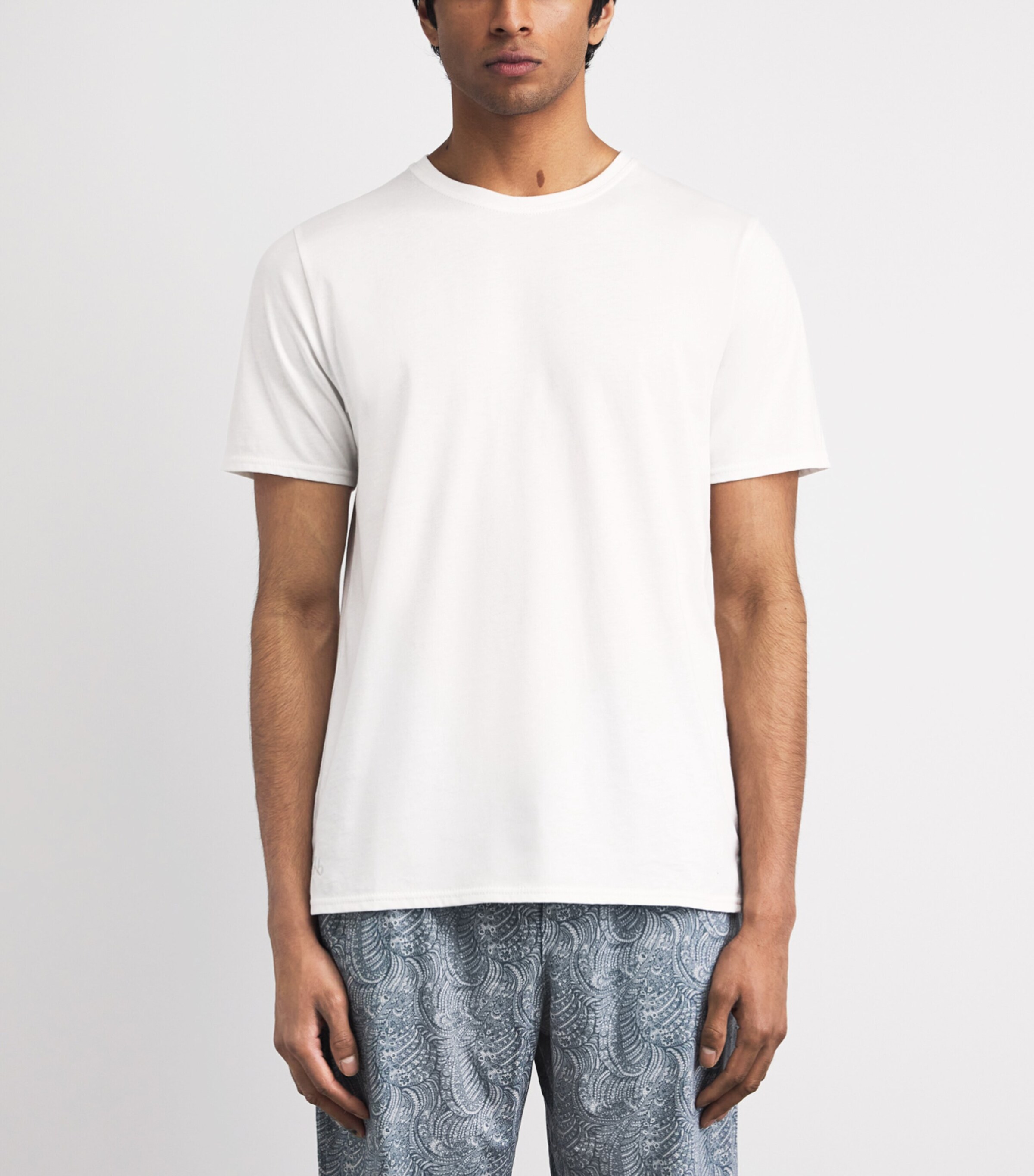 Homebody Mens Organic Cotton Pyjama Top Wht White Image 4