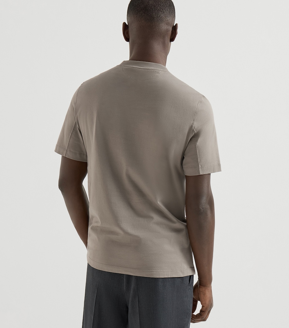Brunello Cucinelli Mens Cotton Logo T-Shirt Image 4