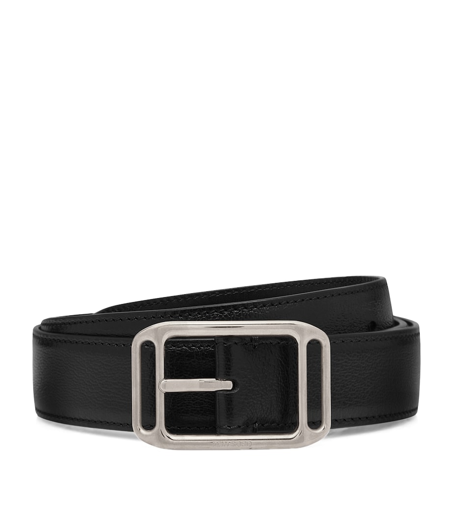 Leather Logo Buckle Belt 1N001 Image 1