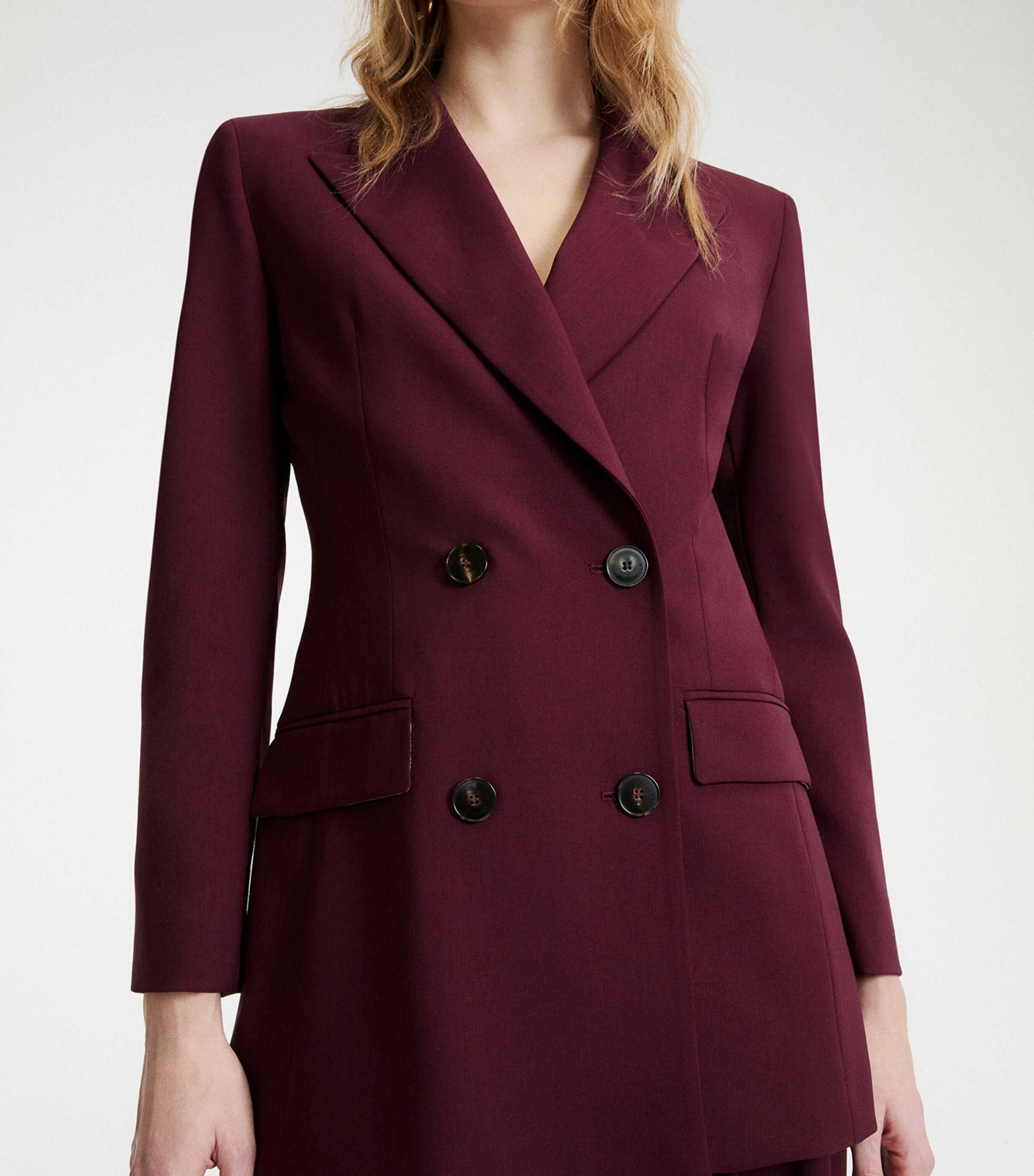Marella Womens Stretch-Wool Blazer Bordeaux Image 5