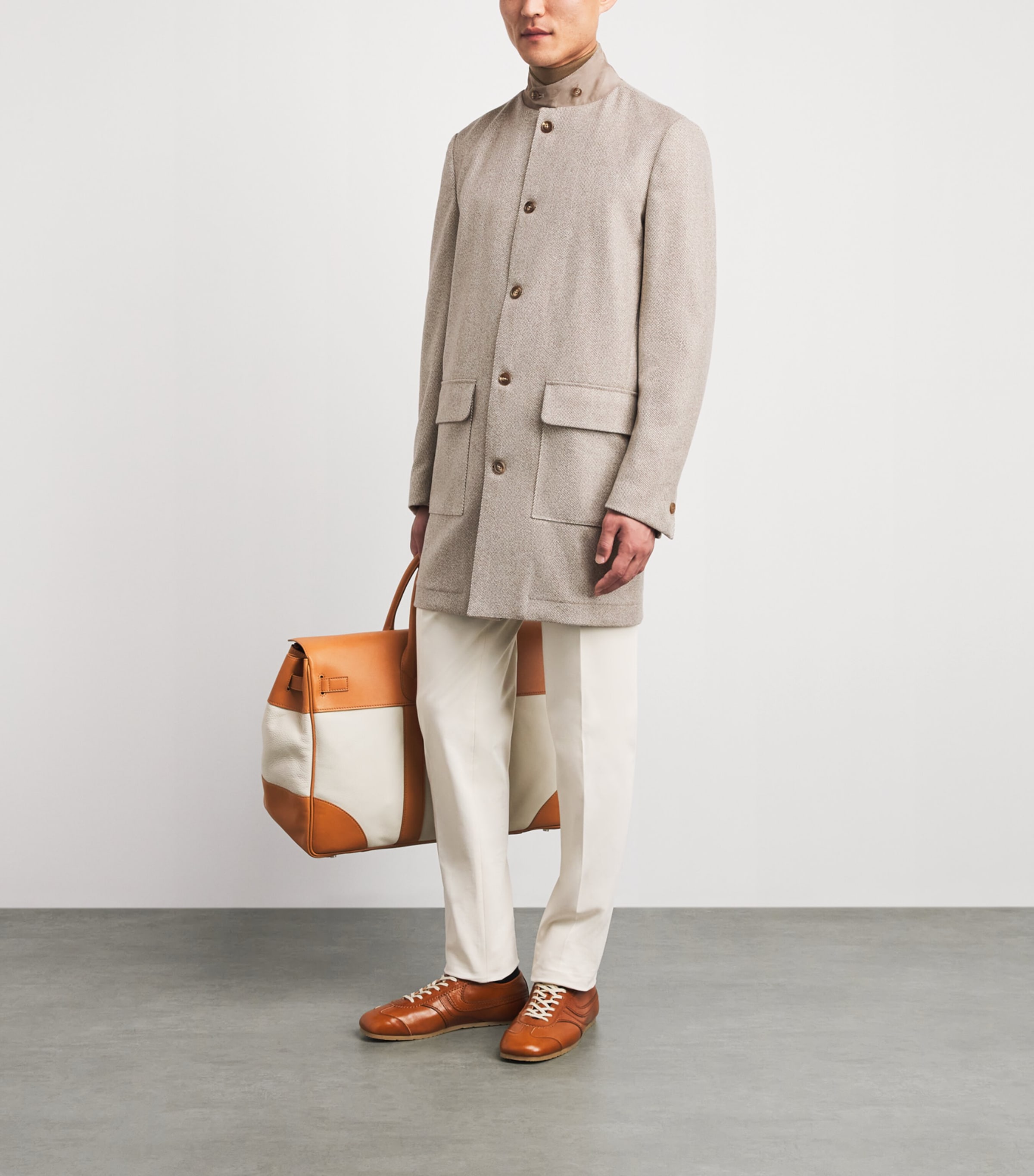 Fioroni Cashmere Mens Cashmere Herringbone Voyager Overcoat Image 2