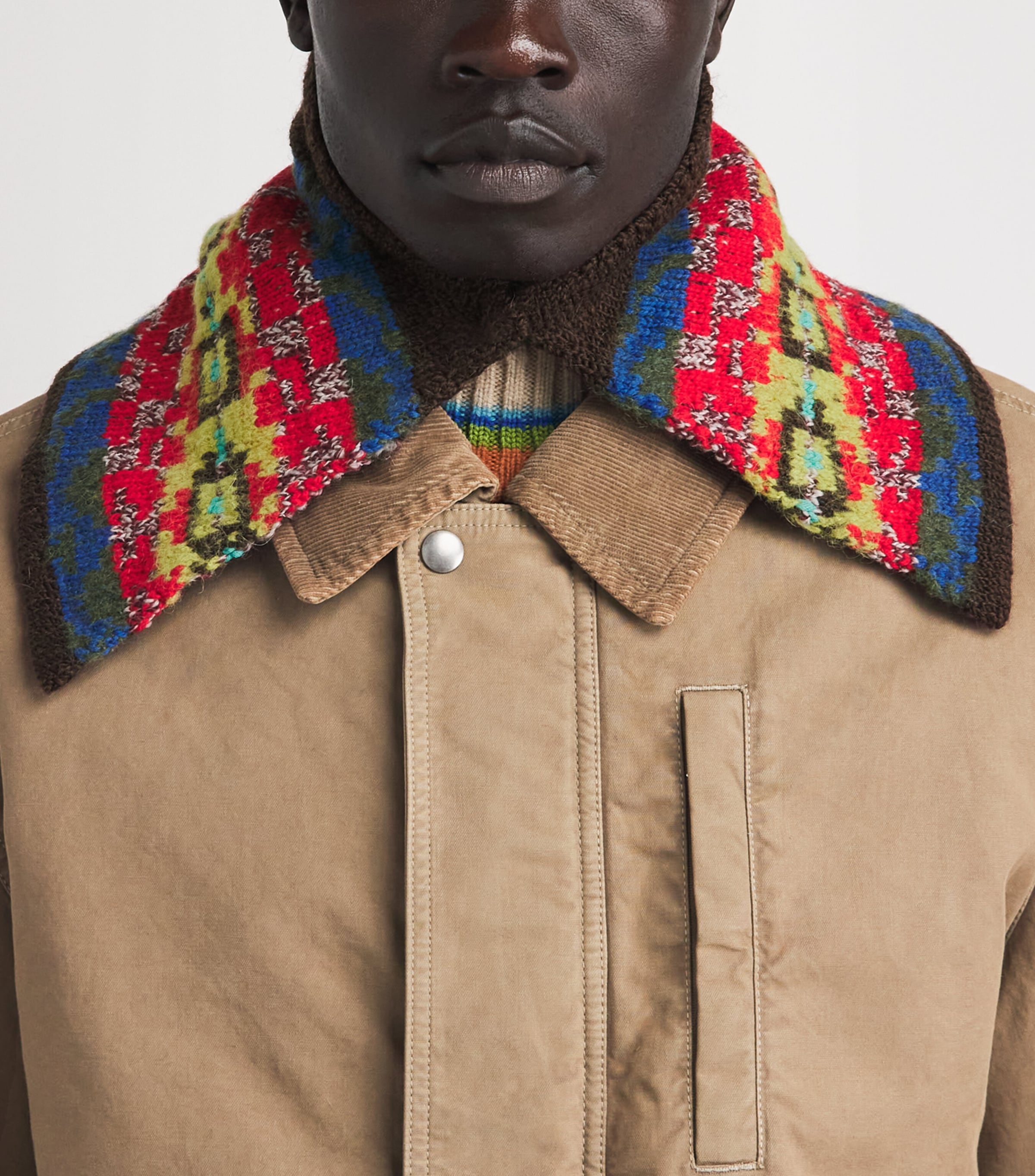 DRIES VAN NOTEN Wool-Alpaca-Blend Collar-Style Scarf Image 2