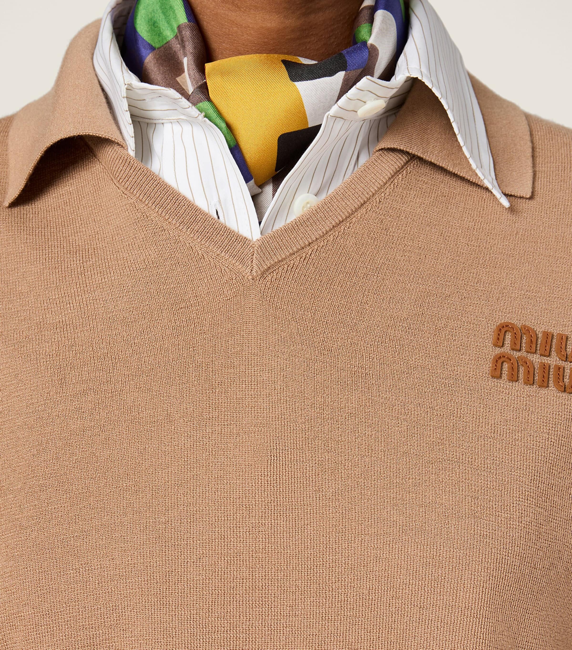 Miu Miu Womens Cashmere Polo Sweater Image 4