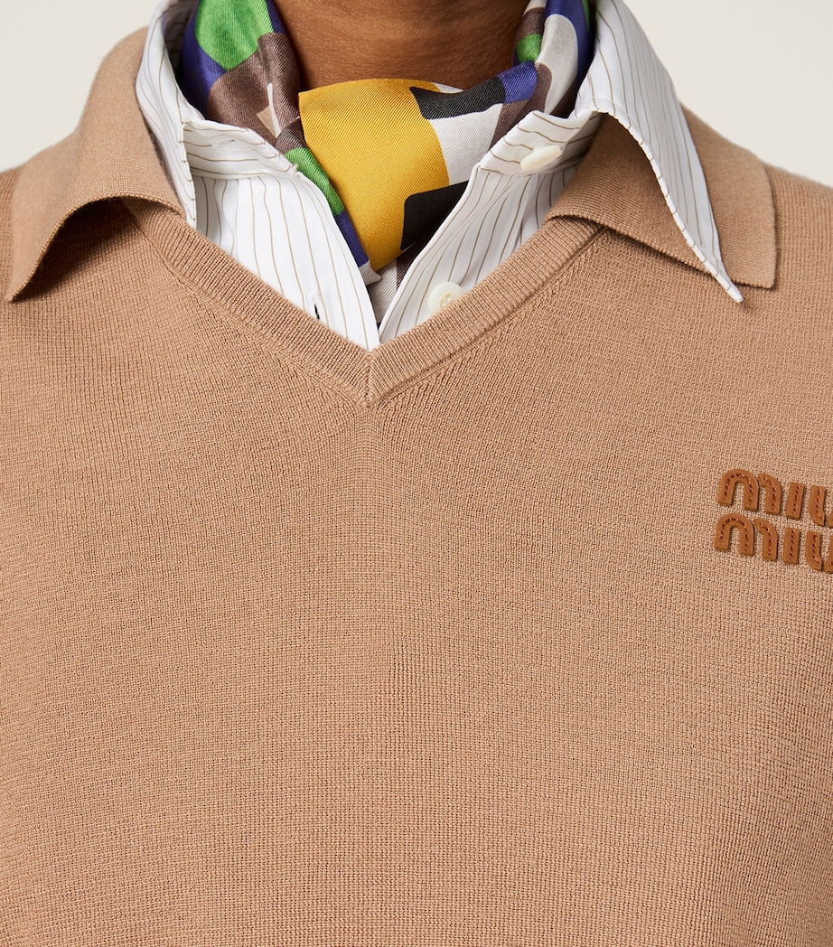 Miu Miu Womens Cashmere Polo Sweater Image 4
