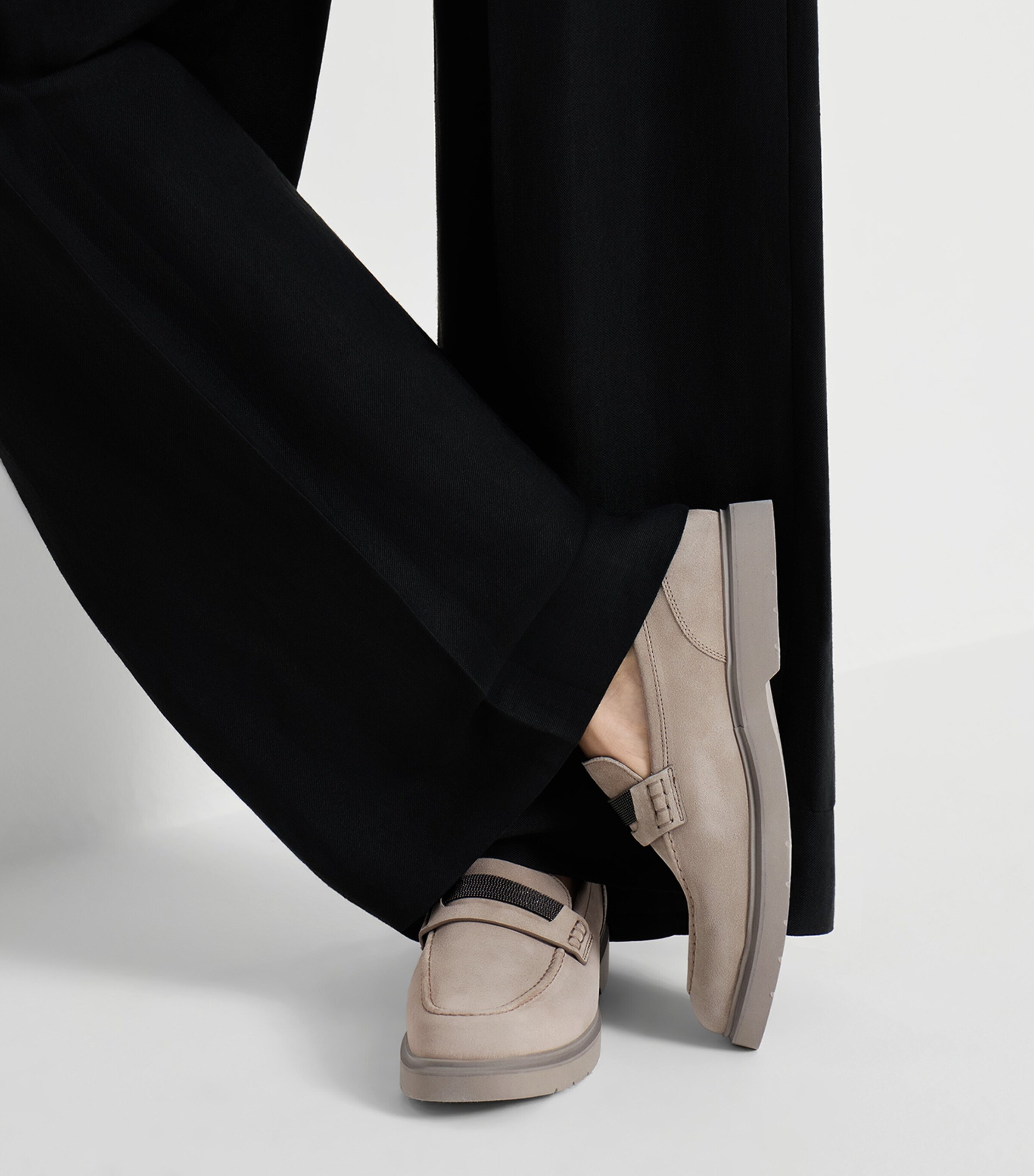 Brunello Cucinelli Suede Monili Penny Loafers Image 4