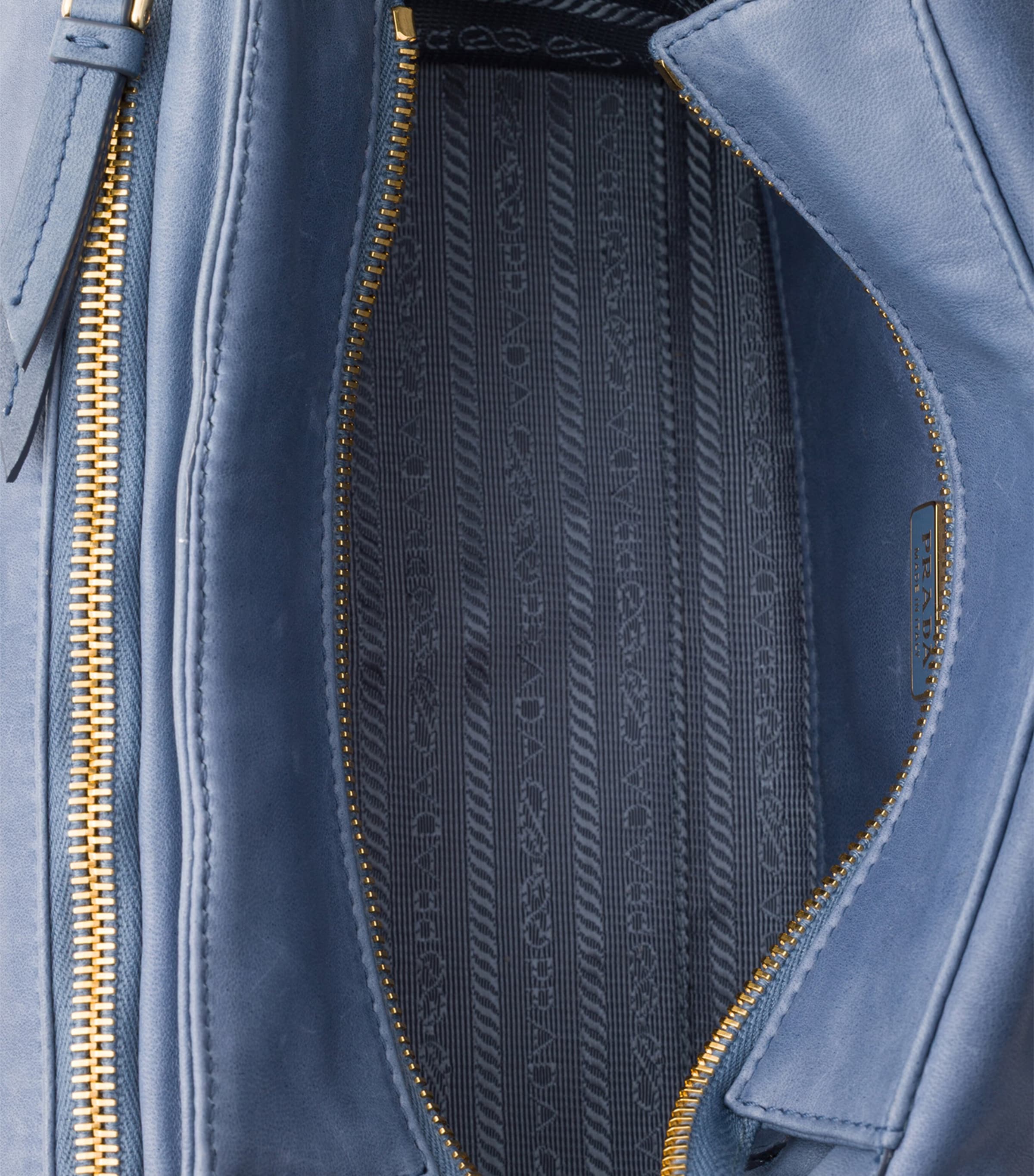 Prada Medium Lambskin Explore Shoulder Bag Blue Image 8