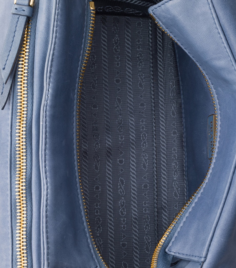 Prada Medium Lambskin Explore Shoulder Bag Blue Image 8