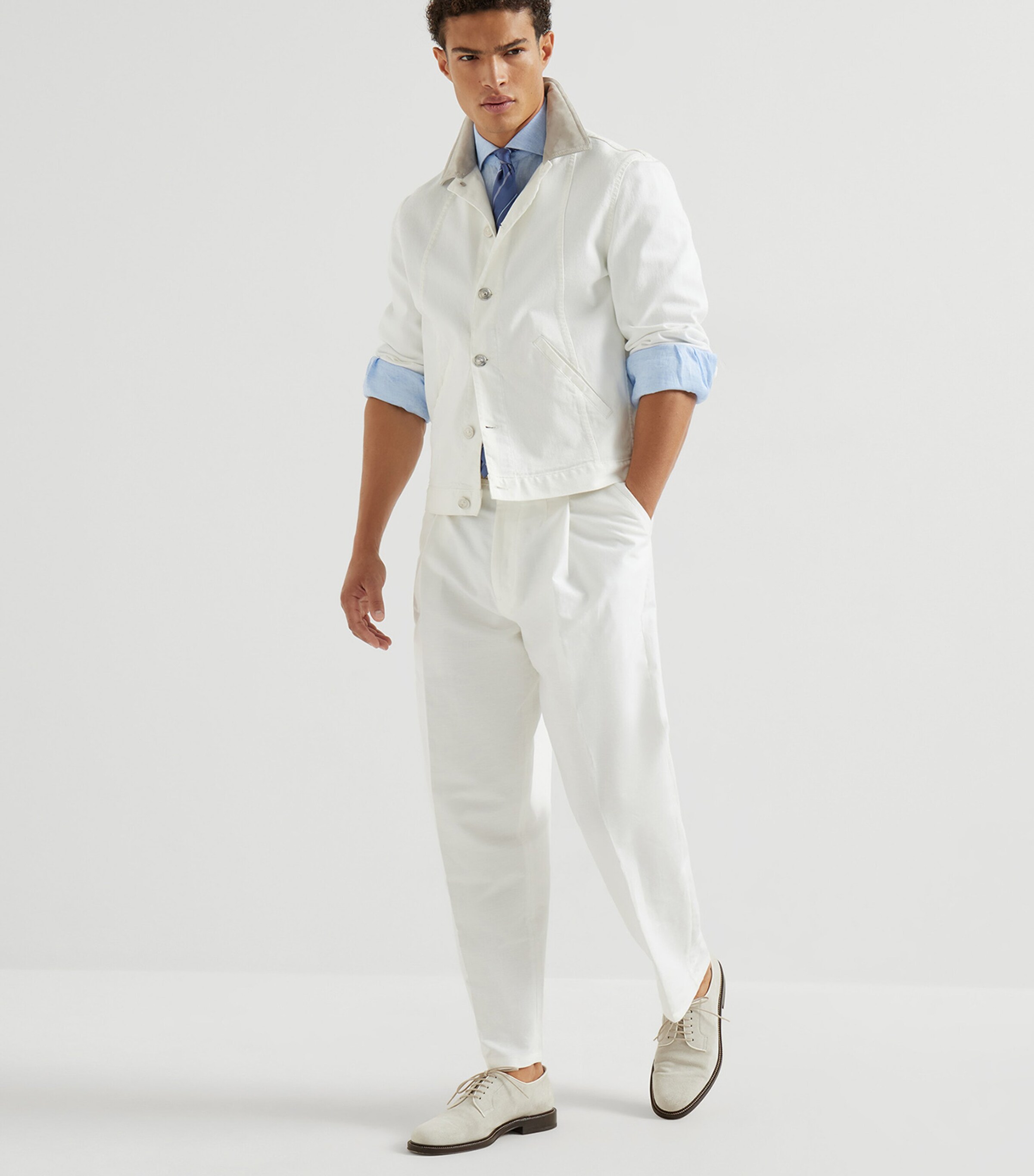 Brunello Cucinelli Mens Linen Easy-Fit Shirt Image 2
