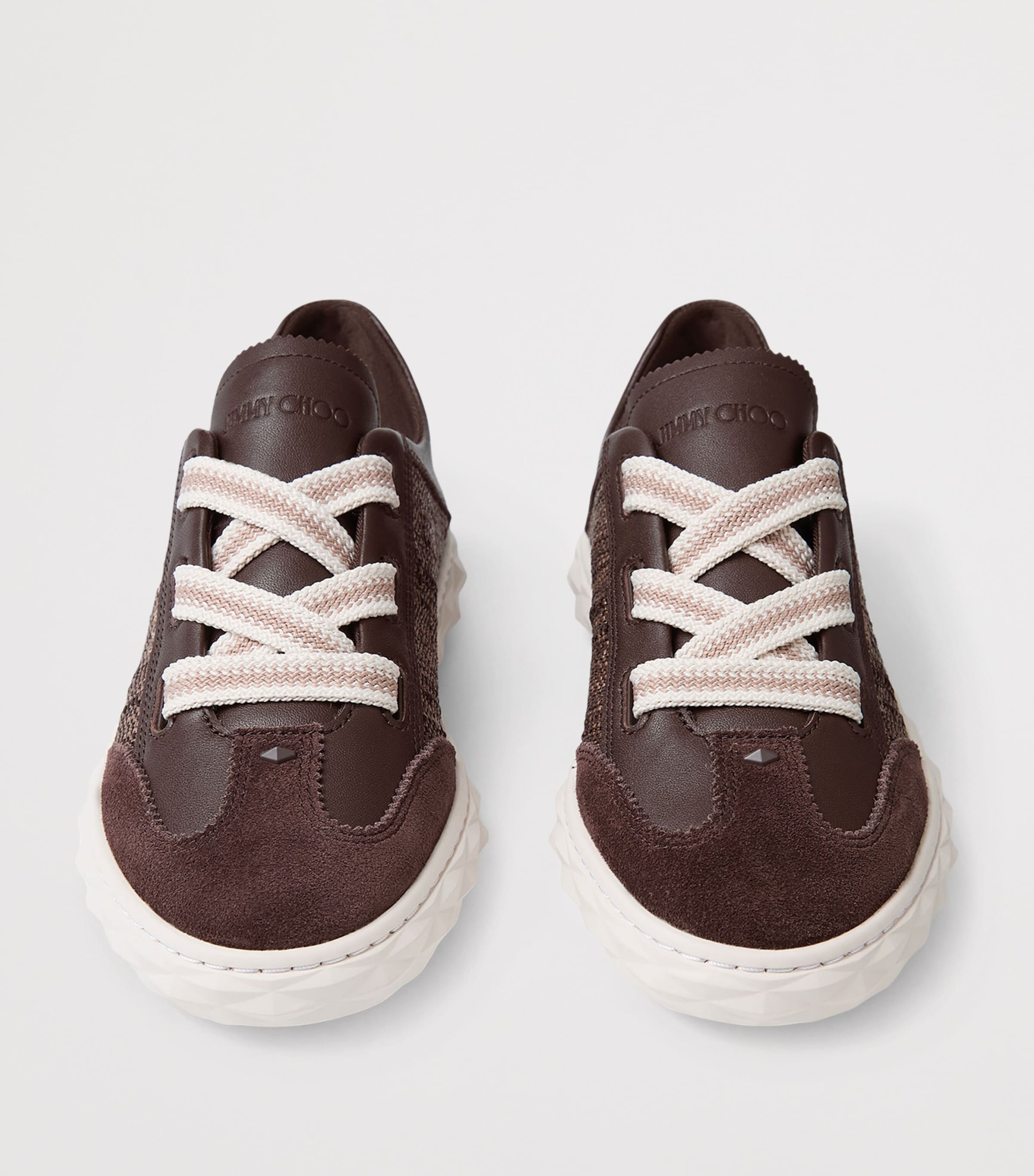 Jimmy Choo Diamond Light Flex Leather Woven Sneakers V Chocolate/latte Image 5