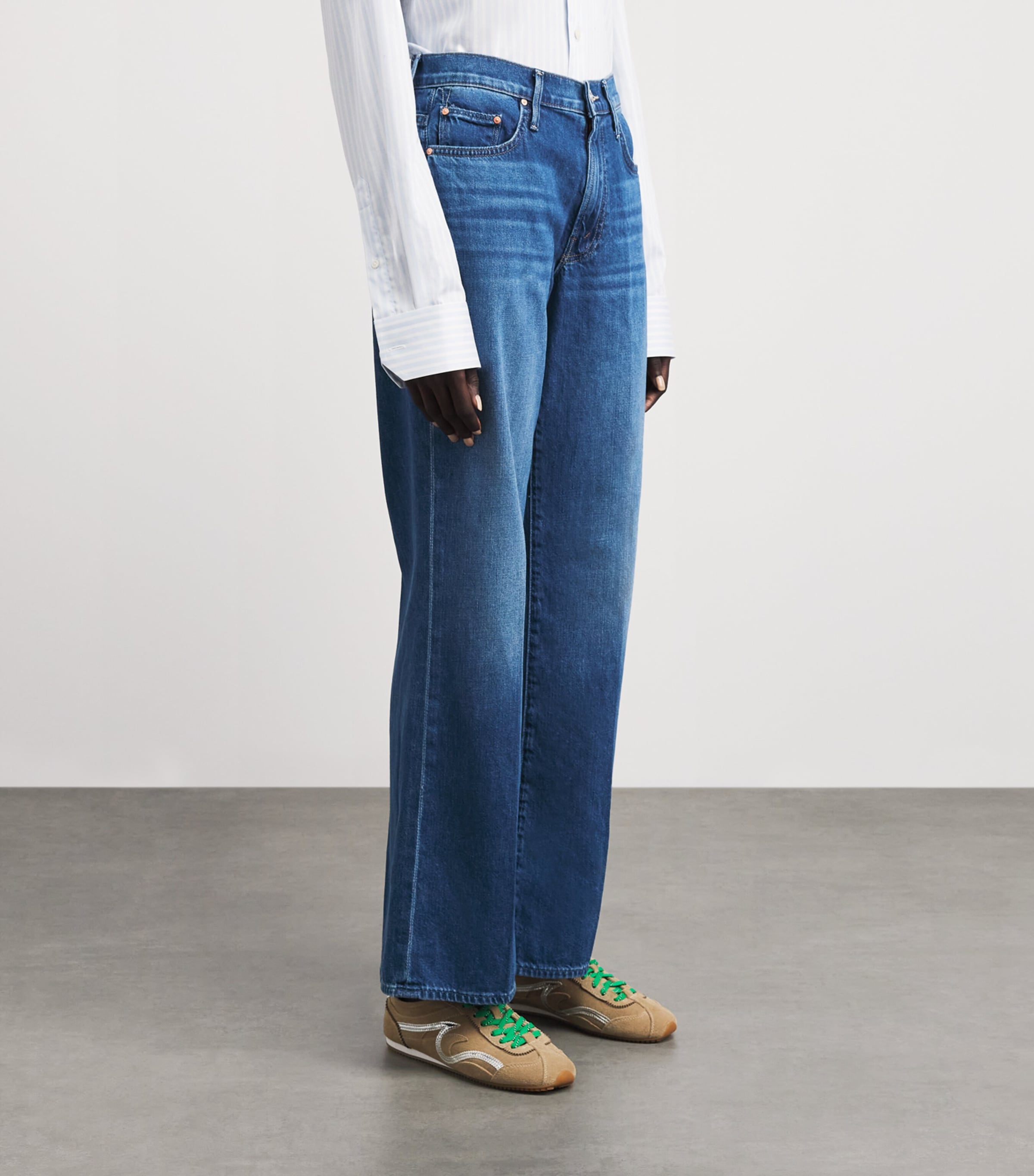 MOTHER Womens Maven Skimp Mid-Rise Straight Jeans Bip Big Tipper Image 4
