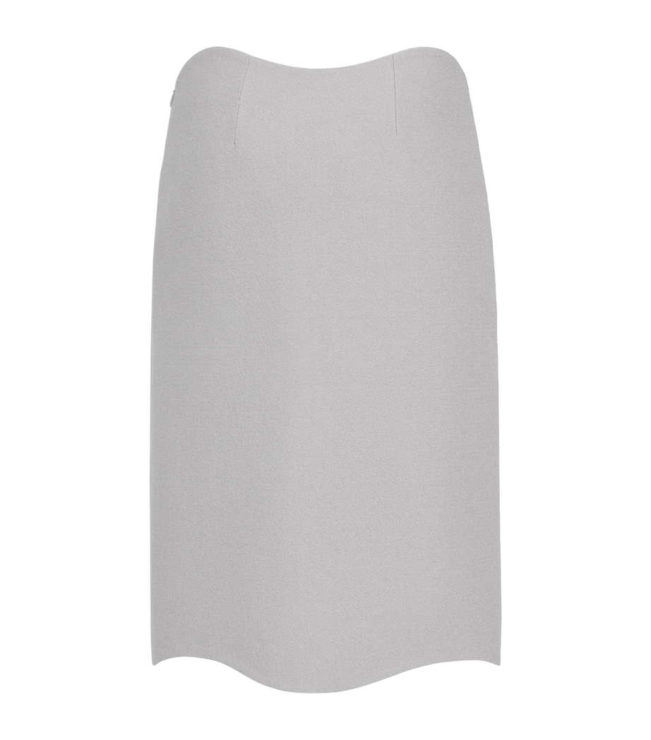 Alaïa Womens Wool Mini Pencil Skirt Grey Image 2