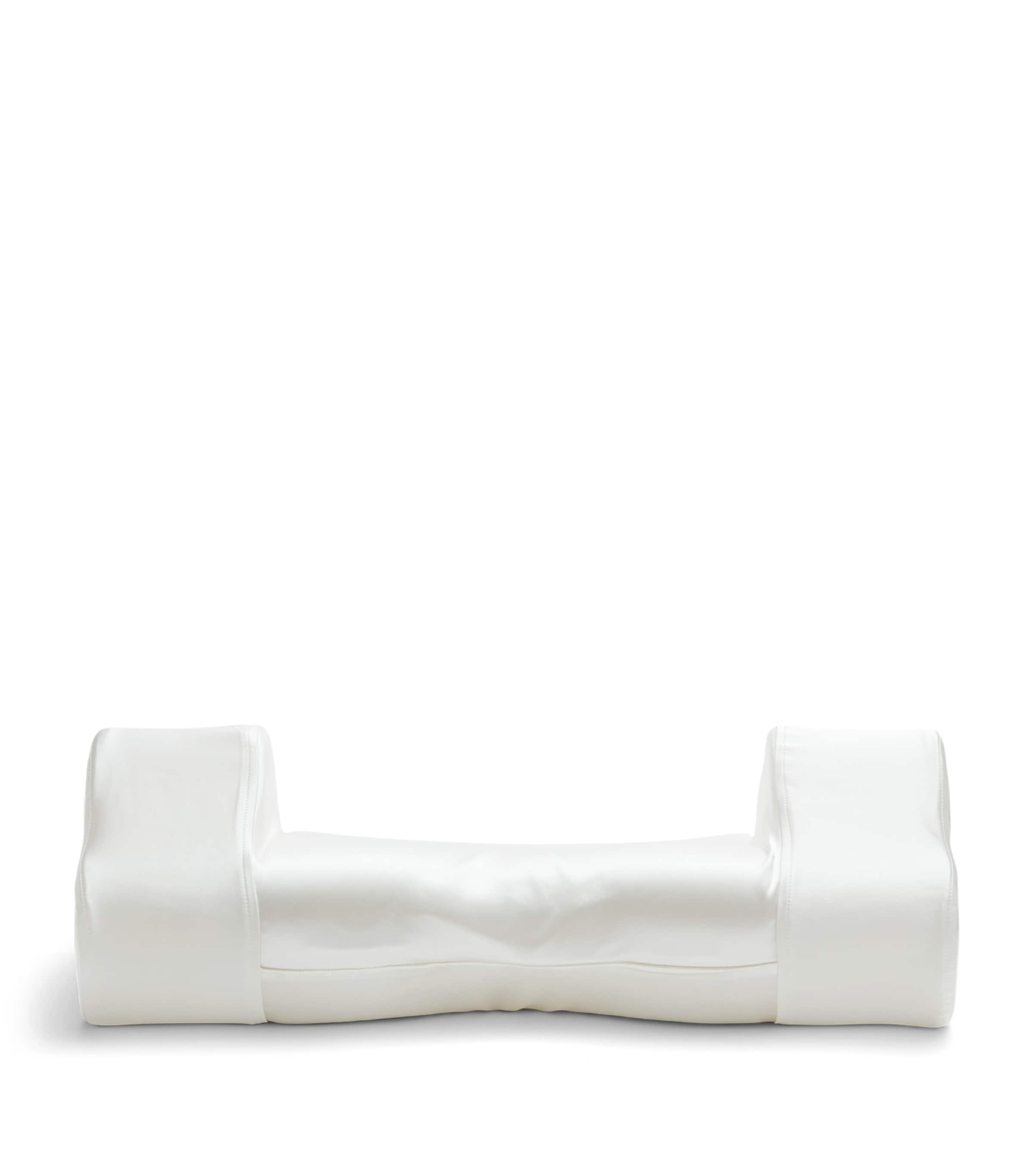Back Sleep Pillow with Silk Pillowcase (32cm x 57cm) WHITE Image 2