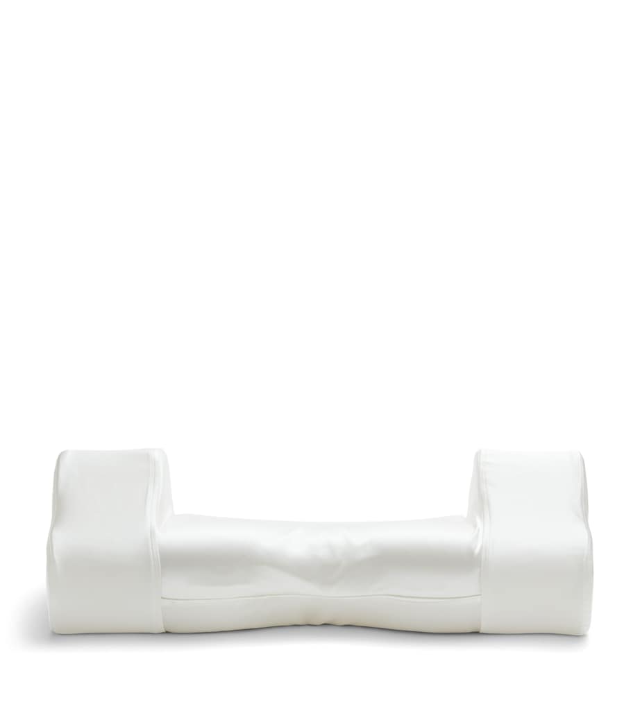 Back Sleep Pillow with Silk Pillowcase (32cm x 57cm) WHITE Image 2