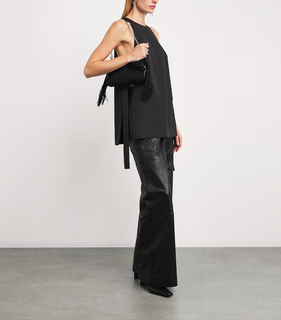 Leather Miss M Clutch Bag BLACK Image 5