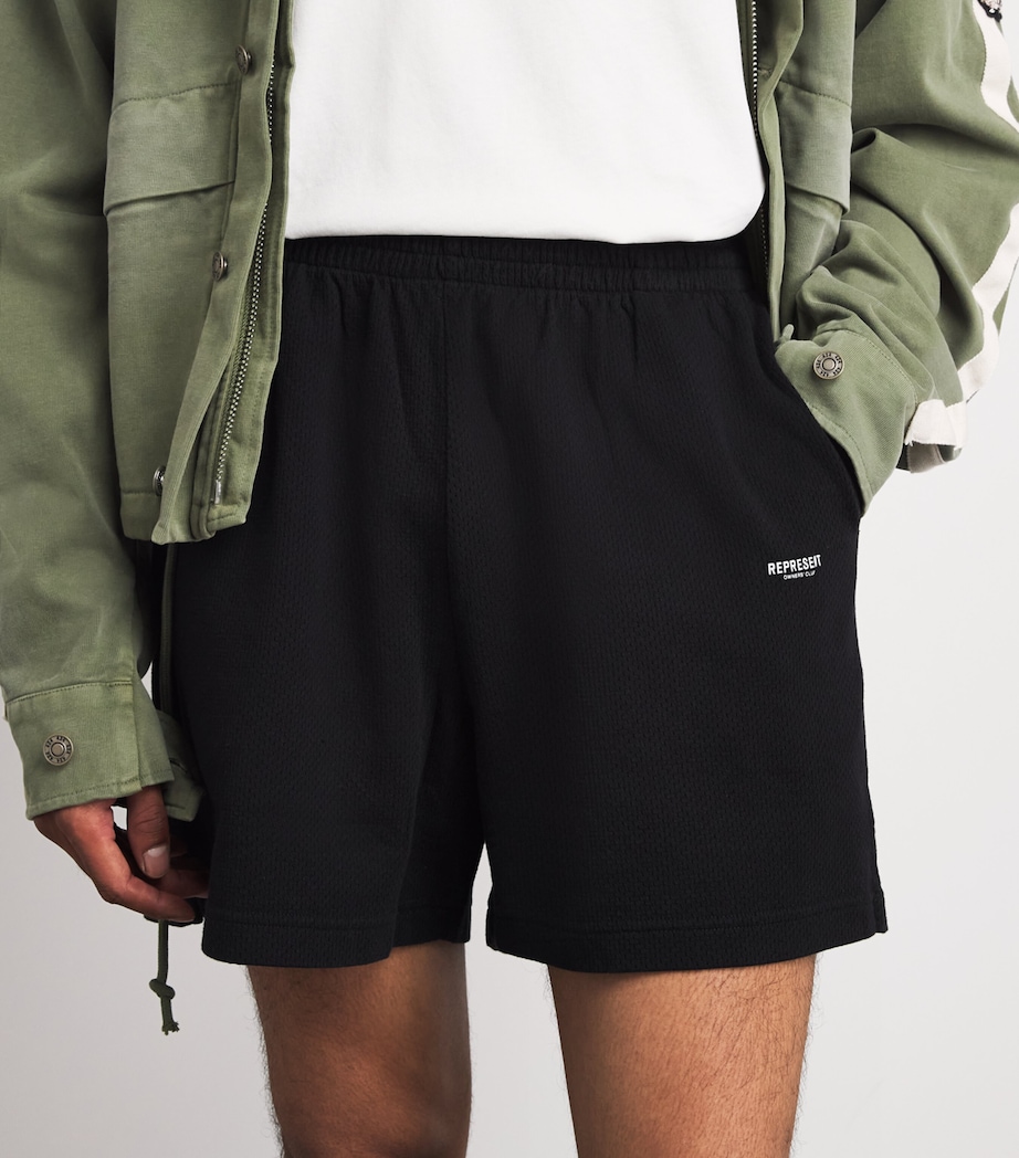 Represent Mens Cotton Micro Owners Club Shorts Black Image 3
