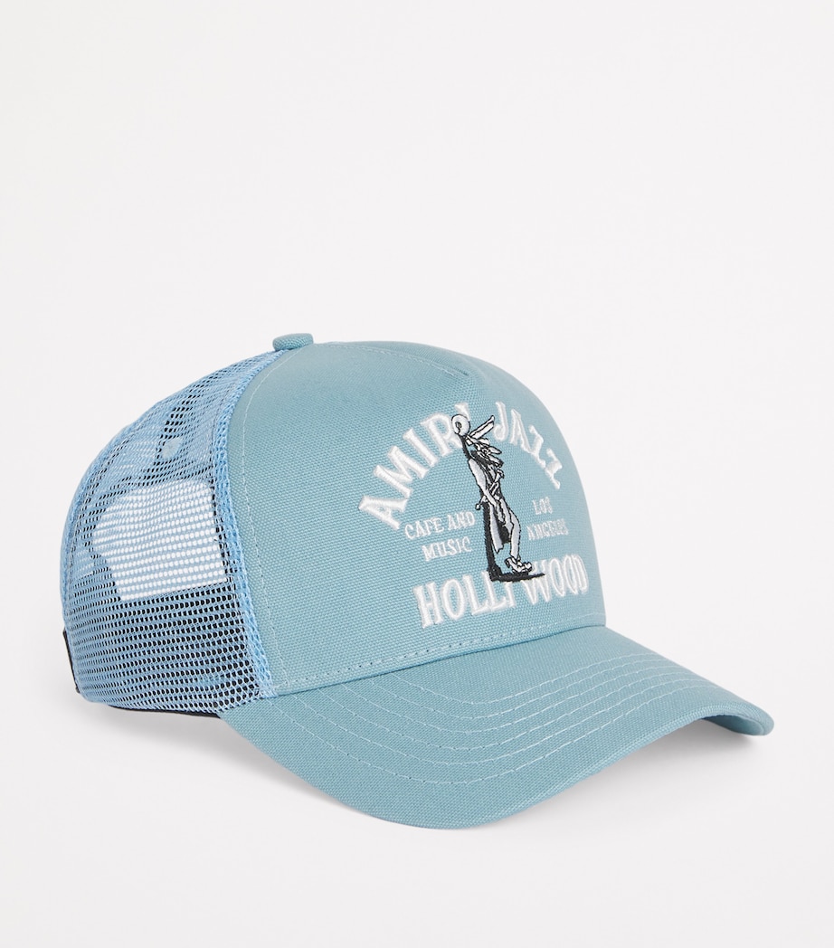 AMIRI Jazz Wolf Trucker Cap Dusty Blue Image 2