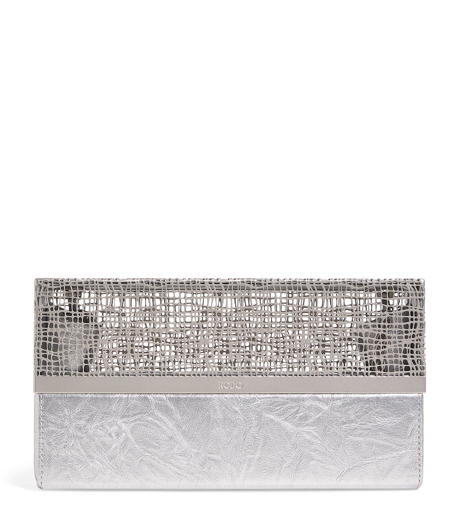 Leather Caged Clutch Bag 0323 SILVER Image 1