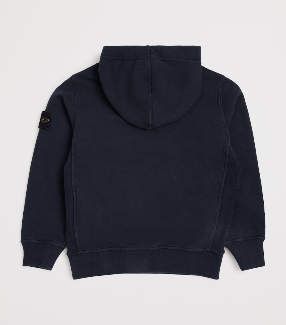 Cotton Badge Hoodie (4-14 Years) V0020NAVY BLUE Image 2
