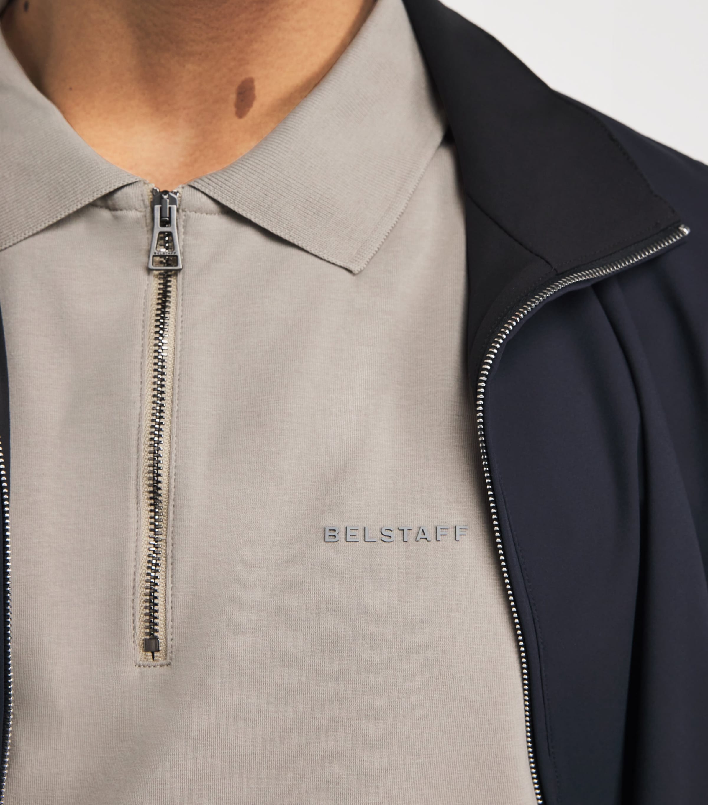 Belstaff Mens Stretch-Cotton Alloy Slim Polo Shirt Dark Sanddksnd Image 3