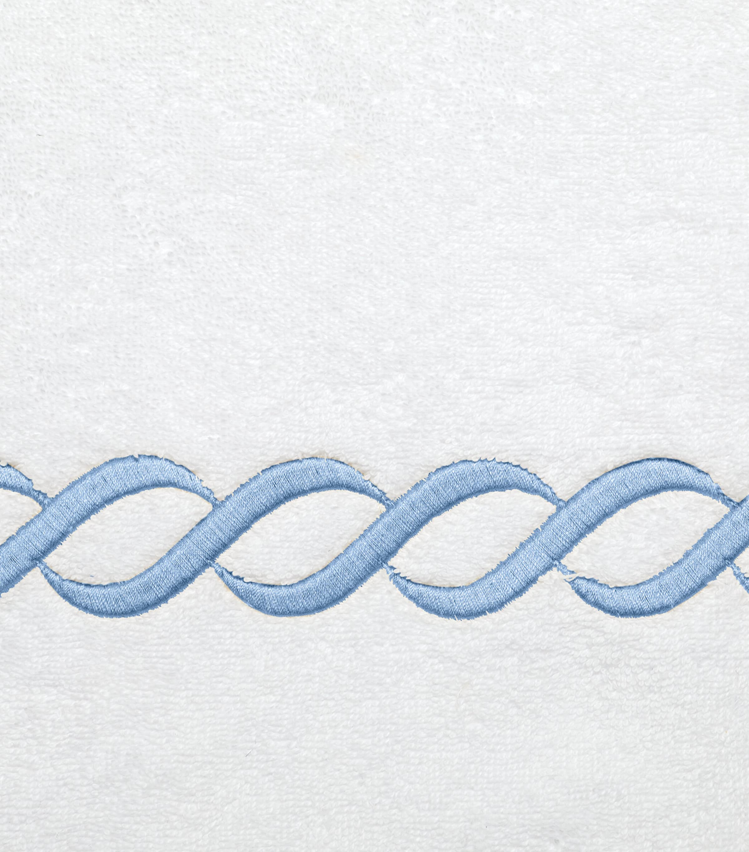 Cotton Treccia Bathrobe (Extra Small) WHT/MEDIUM BLUE Image 2