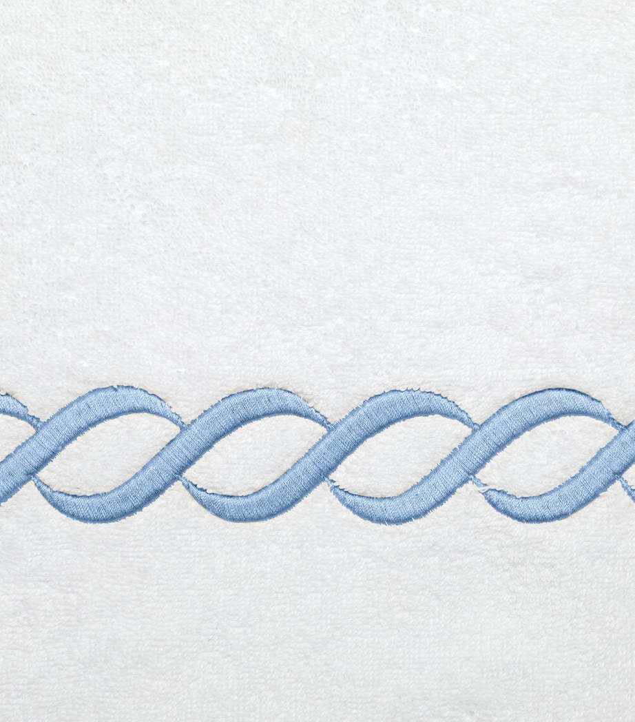 Cotton Treccia Bathrobe (Extra Small) WHT/MEDIUM BLUE Image 2