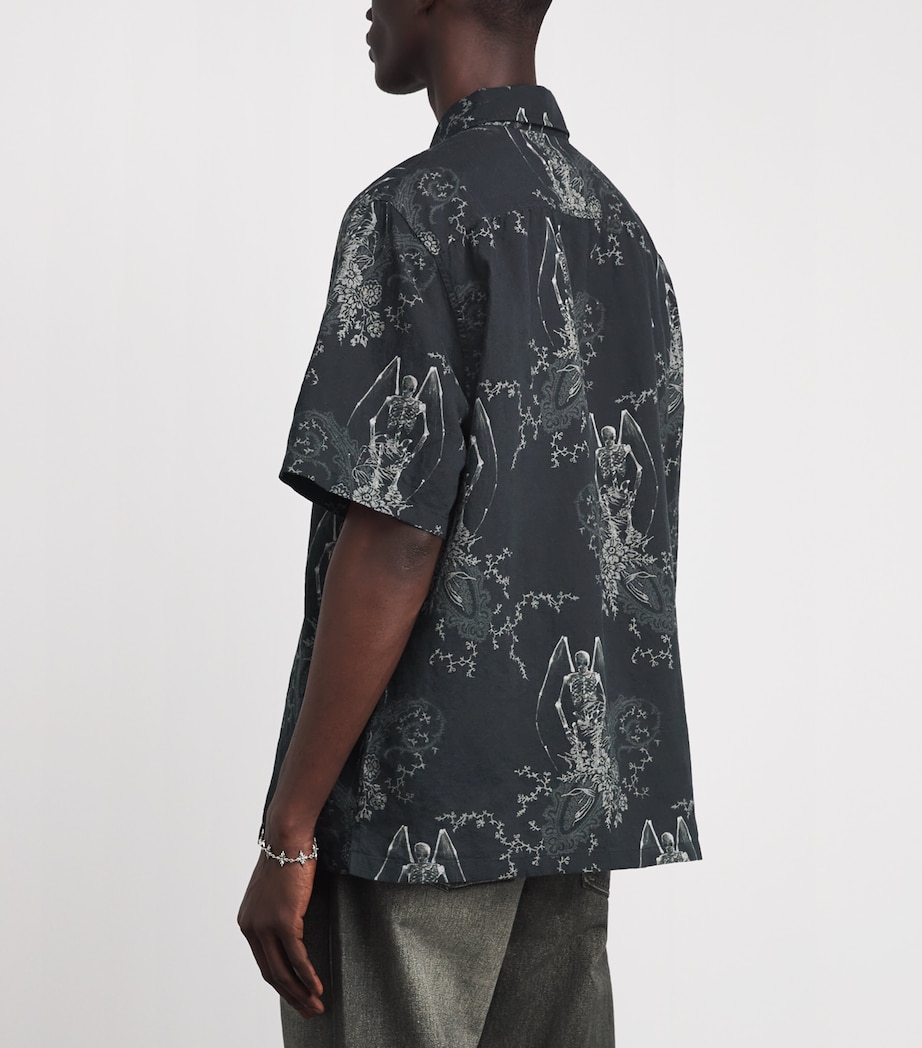 Our Legacy Mens Cotton-Linen Every Short-Sleeve Shirt Death Paisley Print Image 4