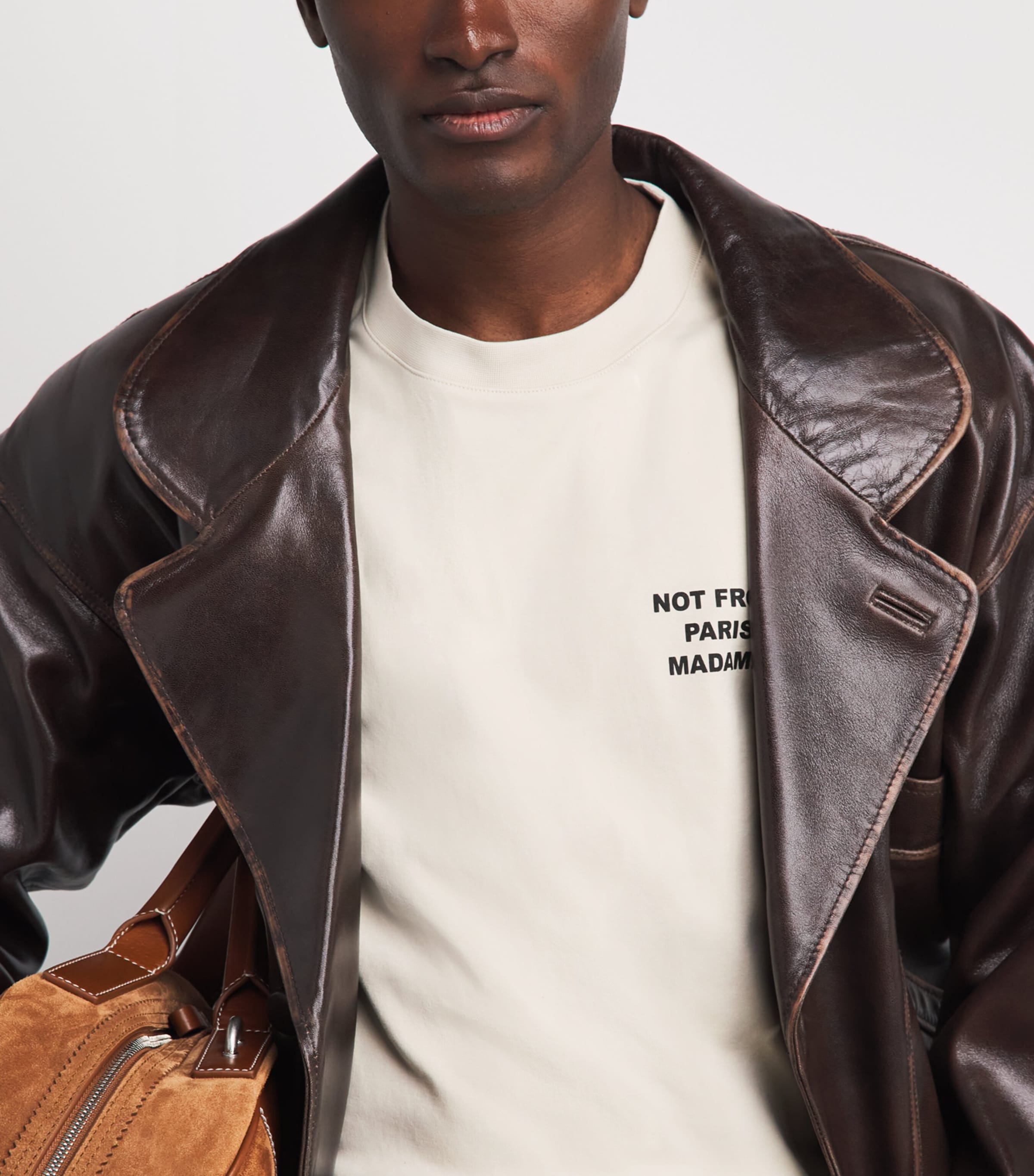 Drôle de Monsieur Mens Cotton Slogan T-Shirt Mastic Image 3