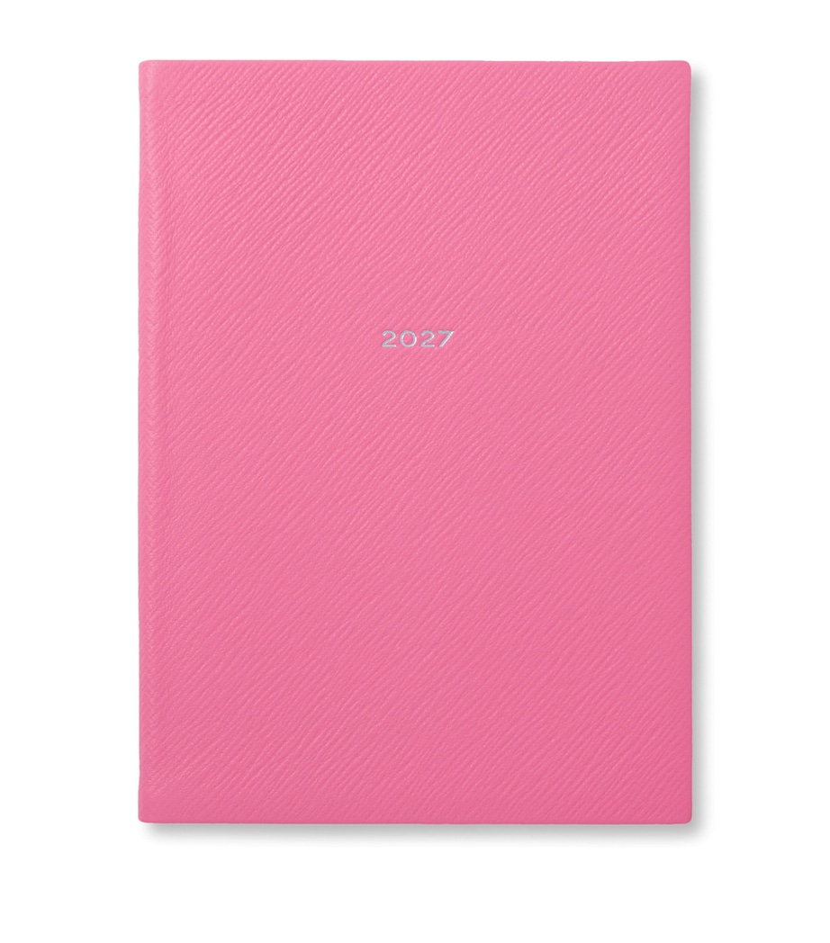 Smythson Leather Soho Weekly Diary 2027 Flamingo Image 1