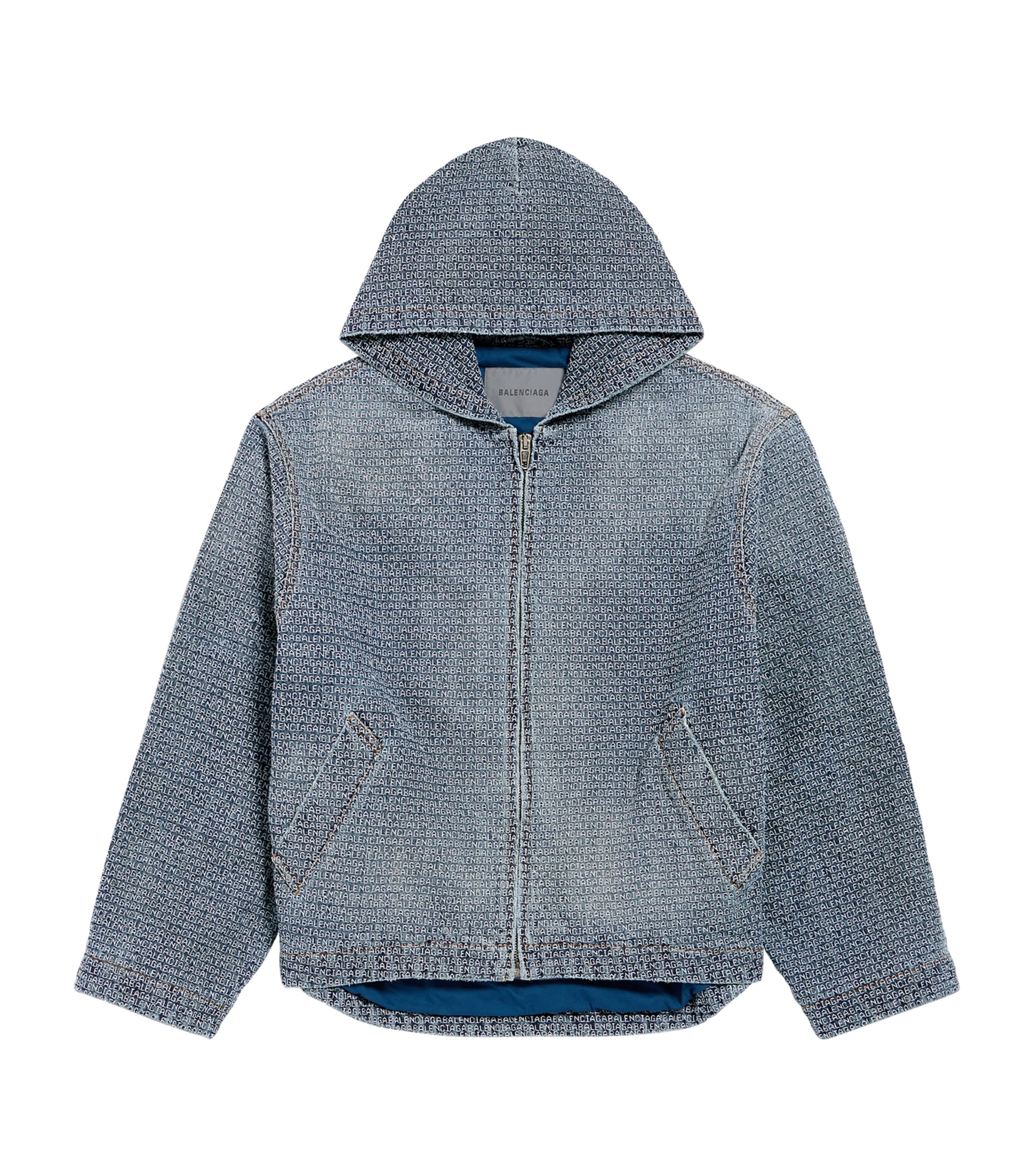 Balenciaga Mens Logo Embroidered Denim Jacket Image 1