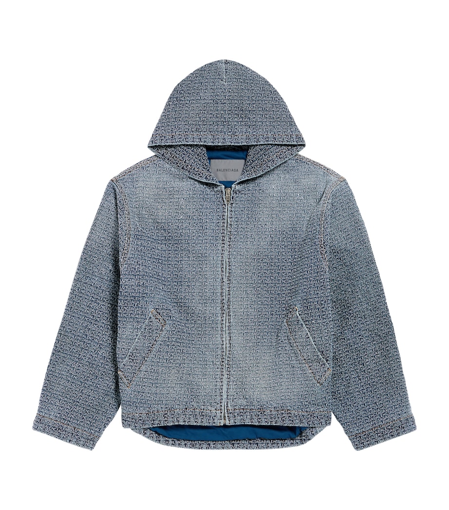 Balenciaga Mens Logo Embroidered Denim Jacket Image 1