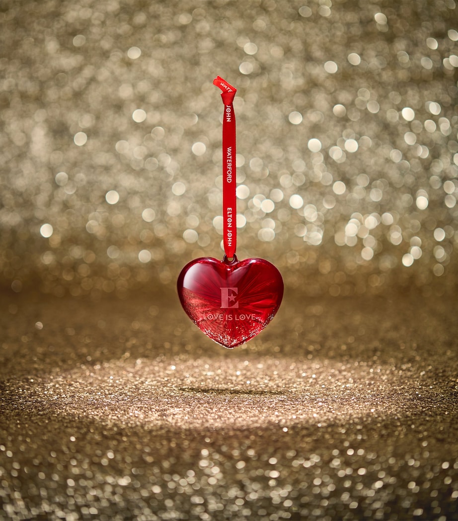 Crystal Elton John Heart Ornament RED Image 2
