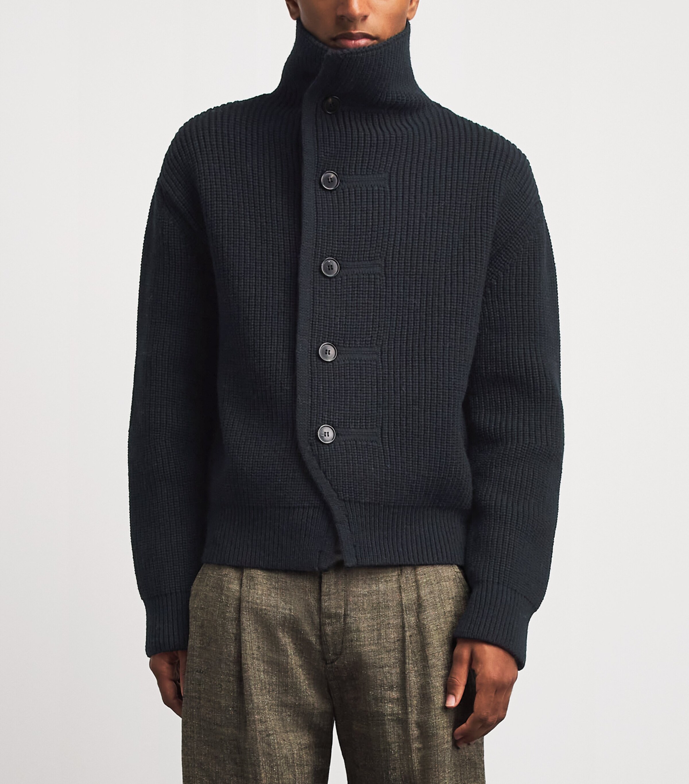 DRIES VAN NOTEN Mens Wool Cardigan Image 4