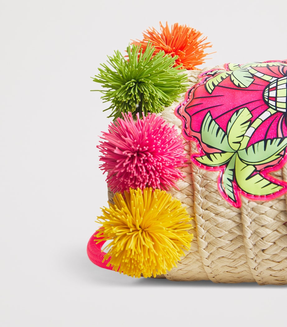 Woven Palm Tree Cross-Body Bag 499FUSCHIA Image 4