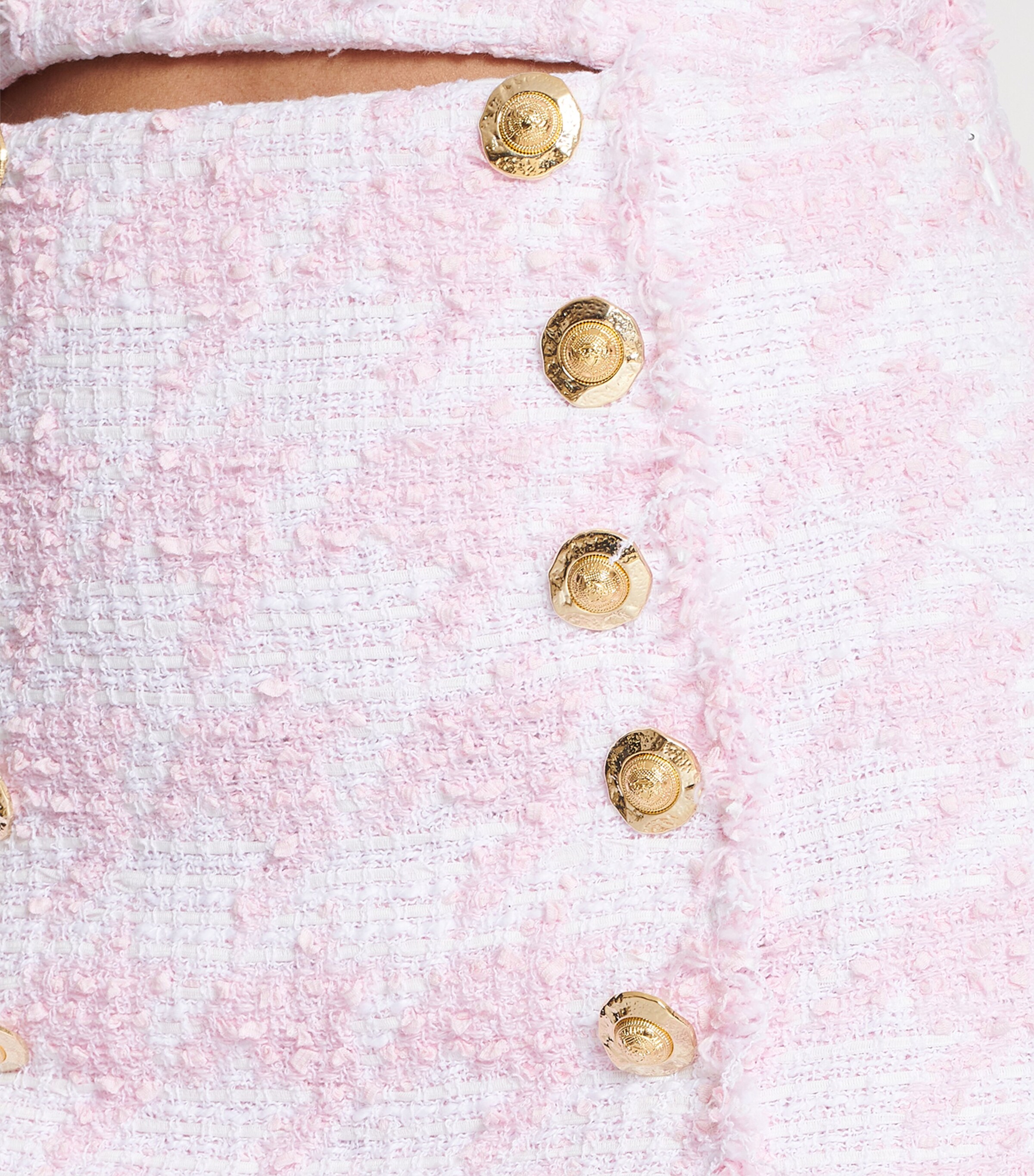 Cotton-Blend Tweed Mini Skirt GRD BLANC/ROSE Image 7