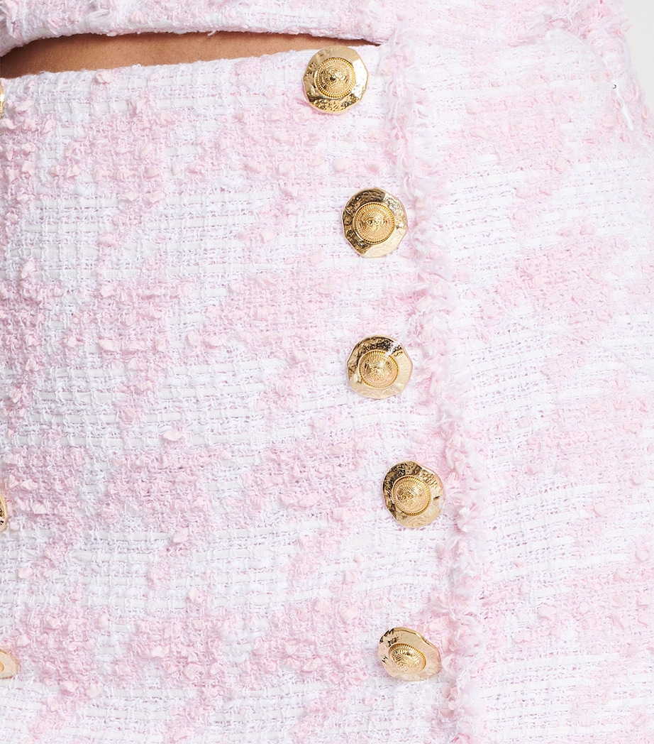 Cotton-Blend Tweed Mini Skirt GRD BLANC/ROSE Image 7