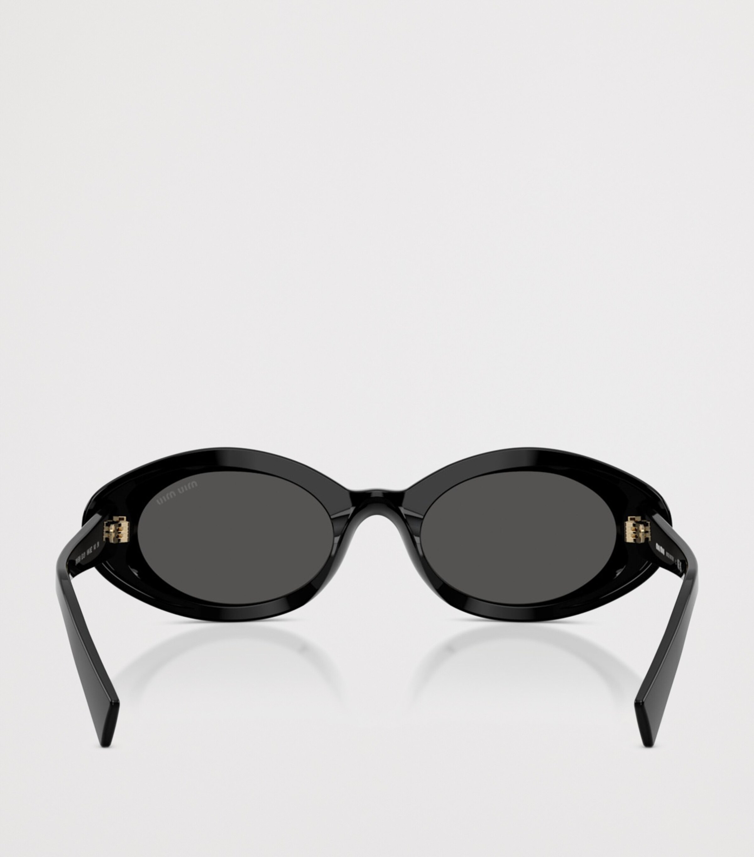 Miu Miu Oval Wrap-Around Sunglasses Black Image 4