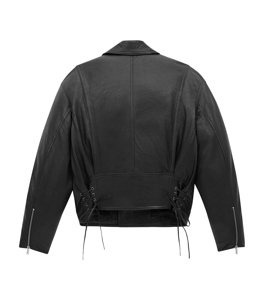 Lace-Up Leather Jacket 1000 Image 2