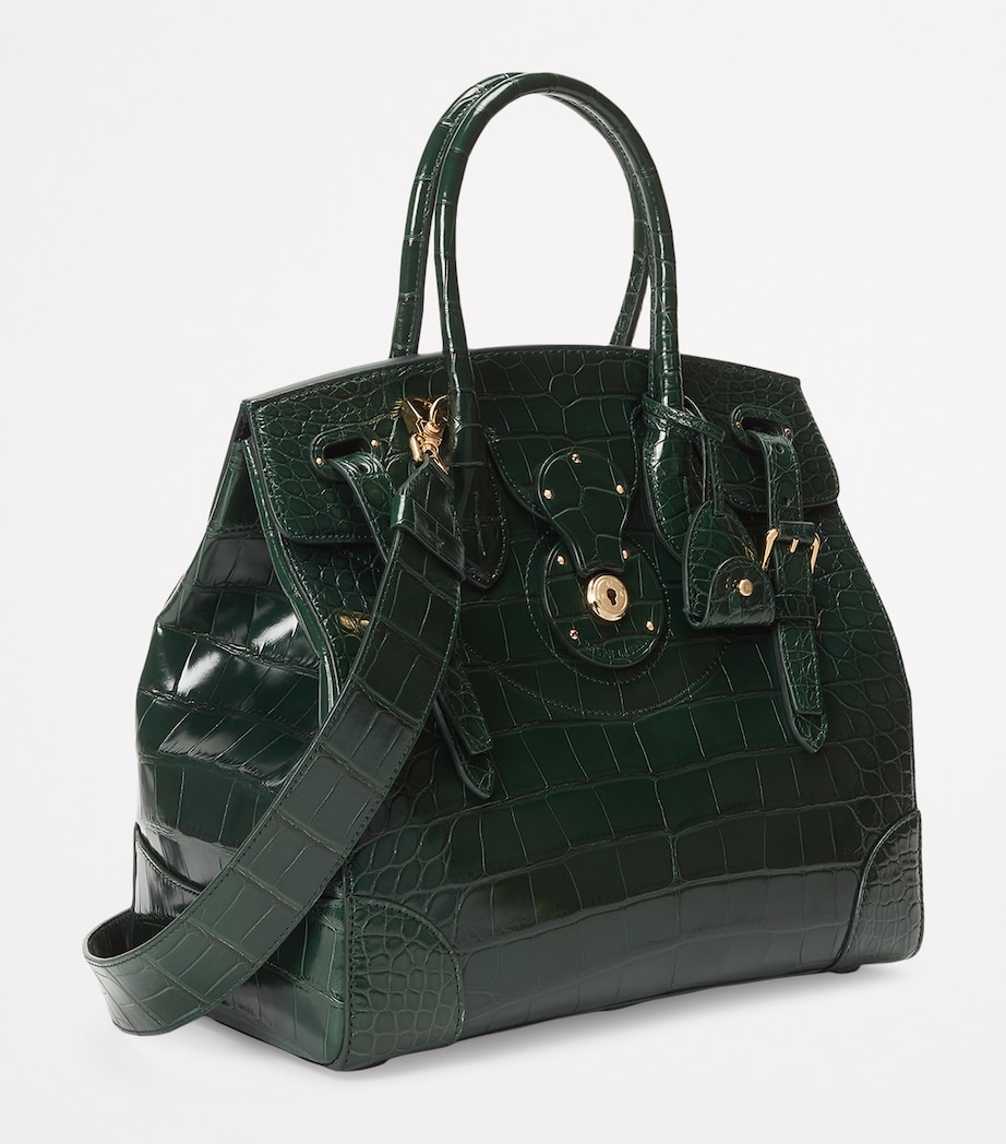 Ralph Lauren Collection Alligator Leather Ricky 33 Top-Handle Bag Harrods Green (tbc) Image 2