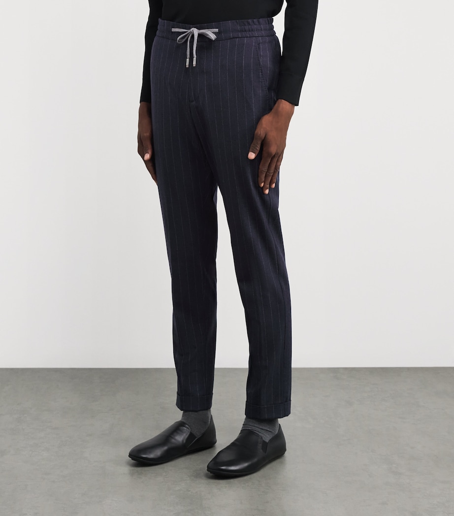Stretch-Cashmere Stripe Trousers 03 - NAVY Image 3