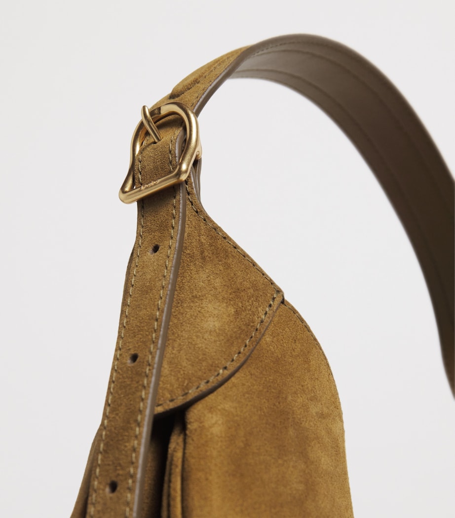 Medium Suede ID Shoulder Bag ARTICHOKE Image 4