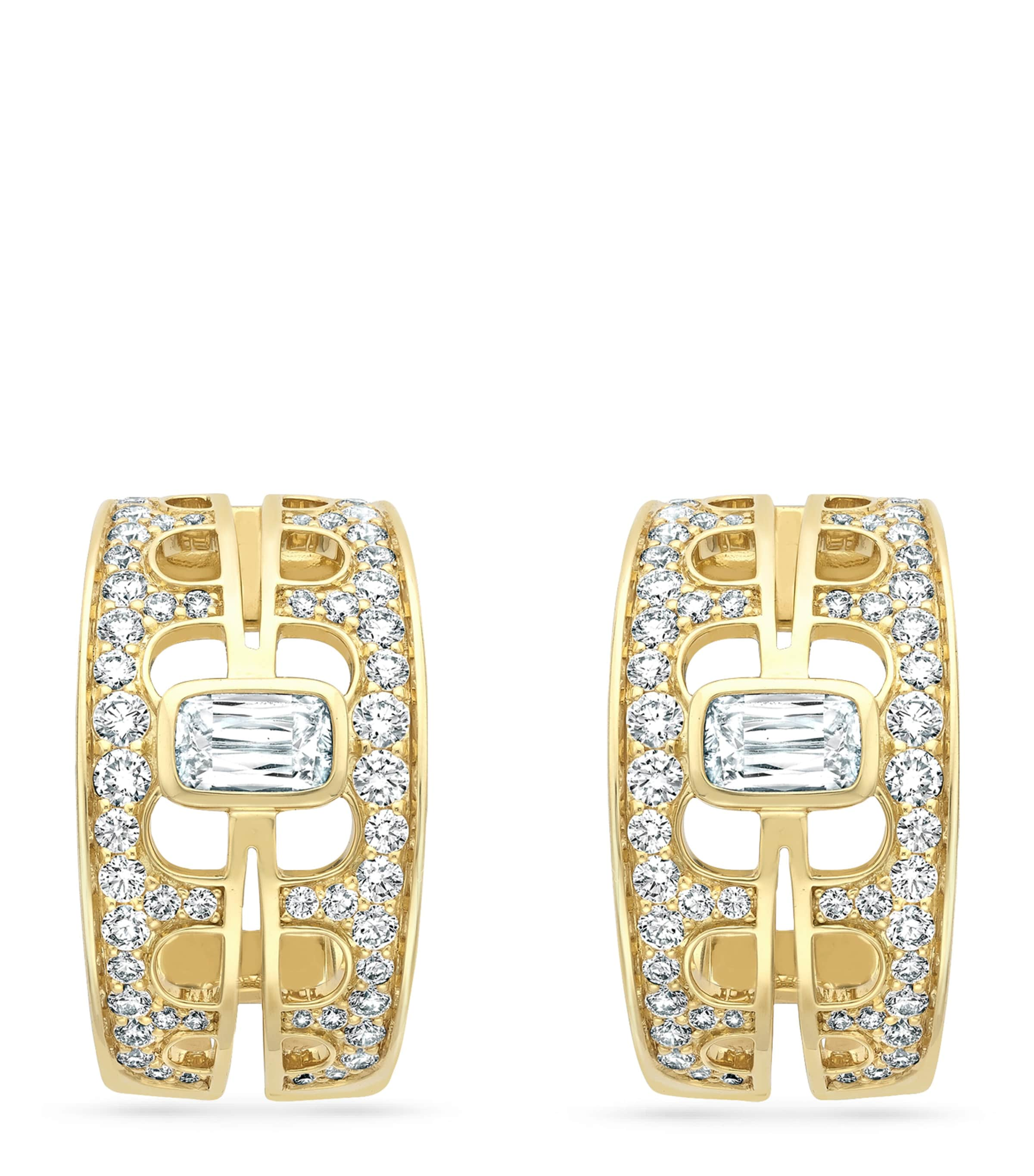 Boodles Yellow Gold And Diamond National Gallery Perspective Earrings