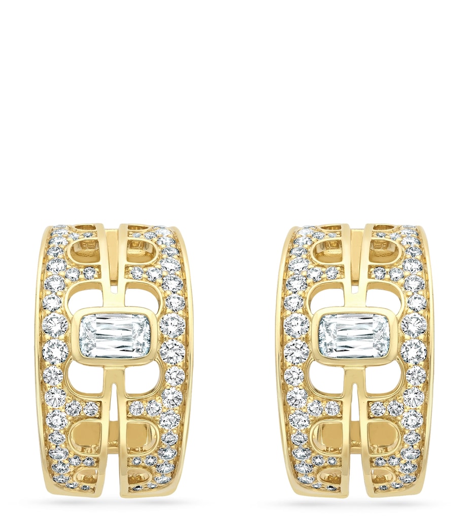 Yellow Gold and Diamond National Gallery Perspective Earrings YELLOW GOLD Image 1