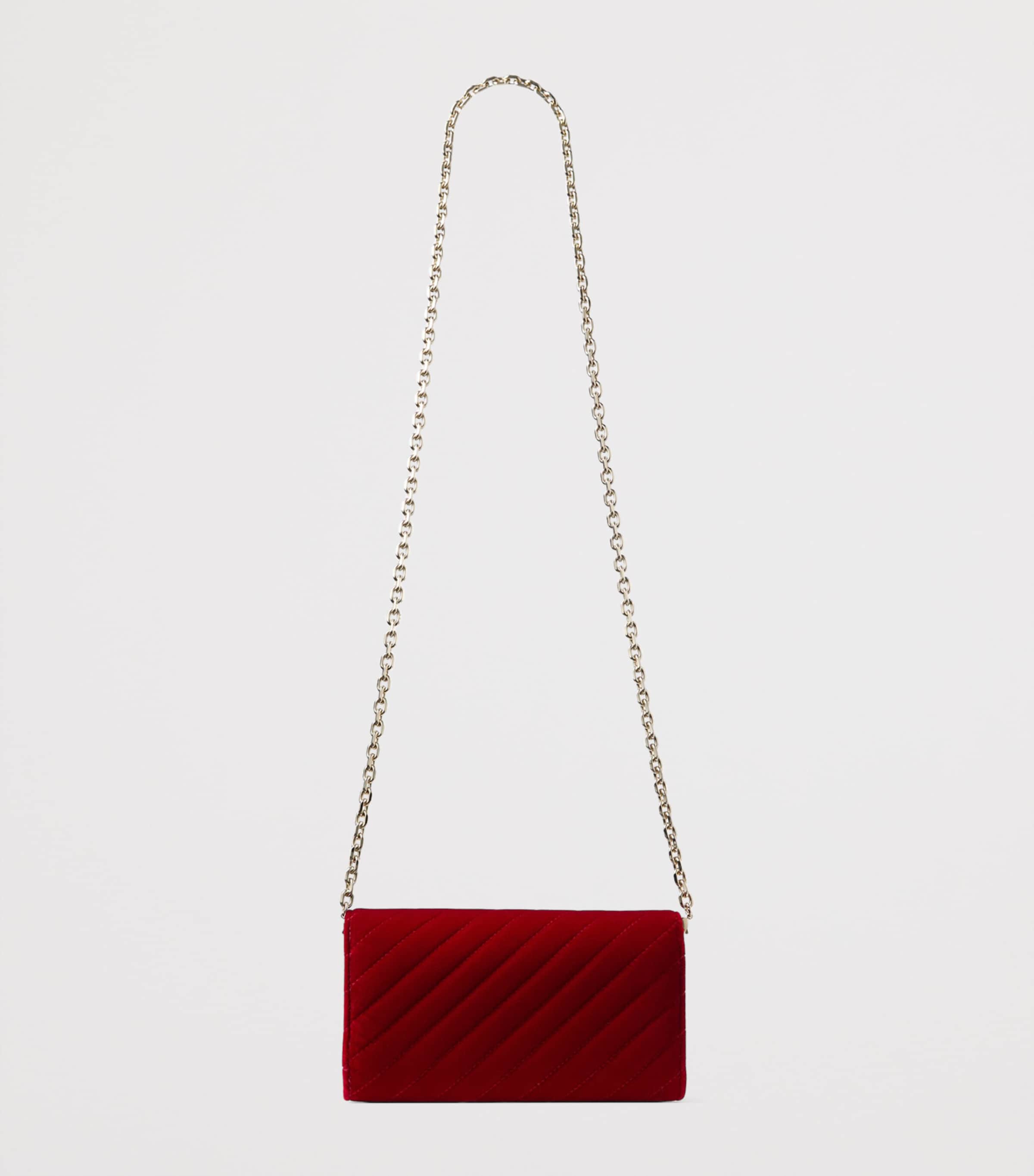 Curve Velvet Chain Wallet RUBY RED/SHINY GOLD Image 5