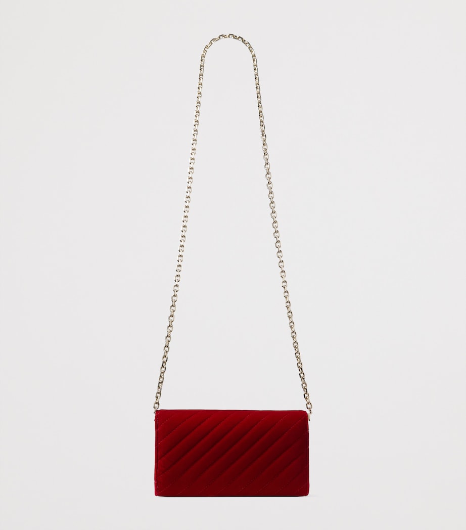 Curve Velvet Chain Wallet RUBY RED/SHINY GOLD Image 5