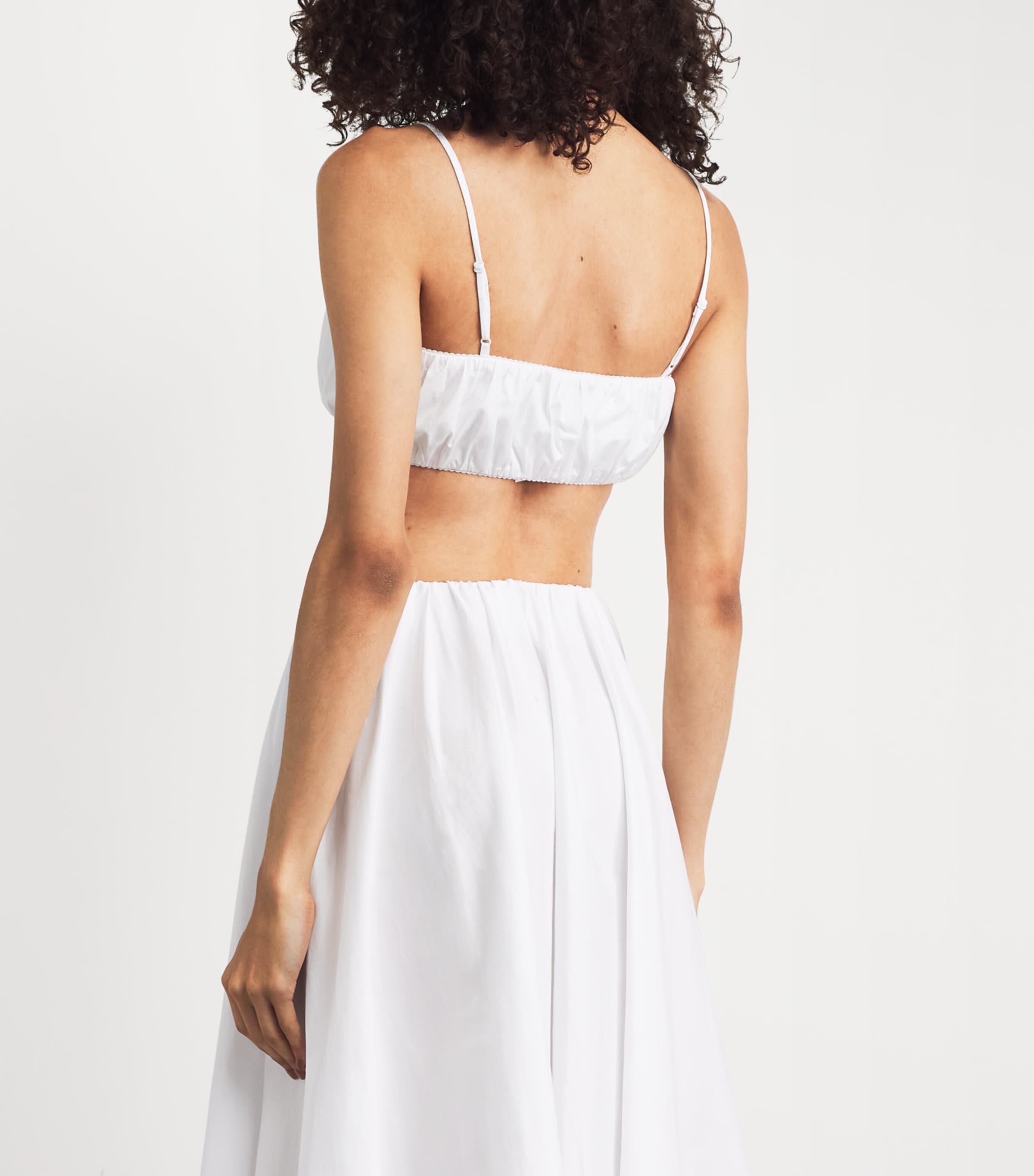 STAUD Womens Stretch-Cotton Fiore Crop Top White Image 5