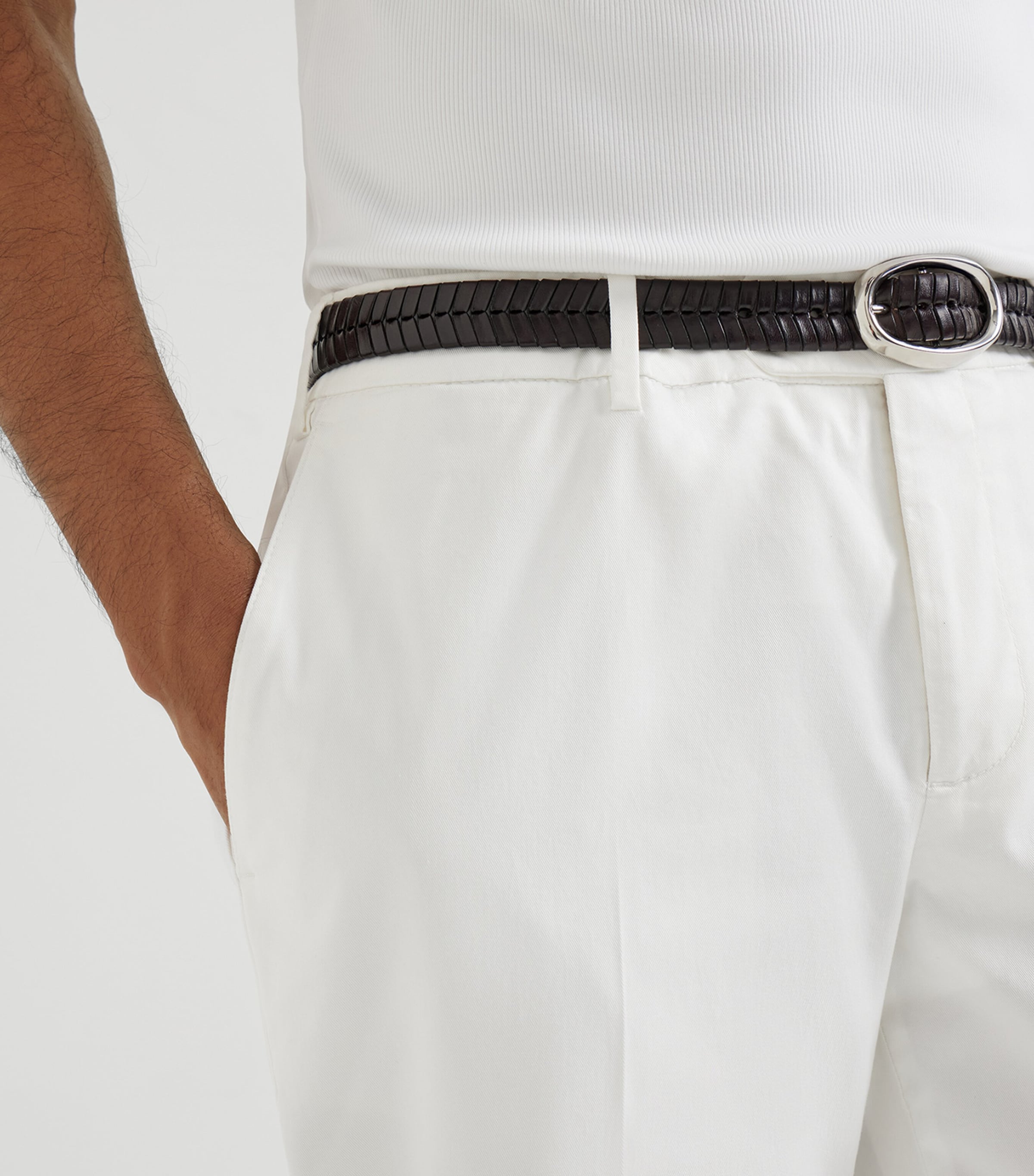 Brunello Cucinelli Mens Garment-Dyed Cotton Gabardine Trousers Image 6